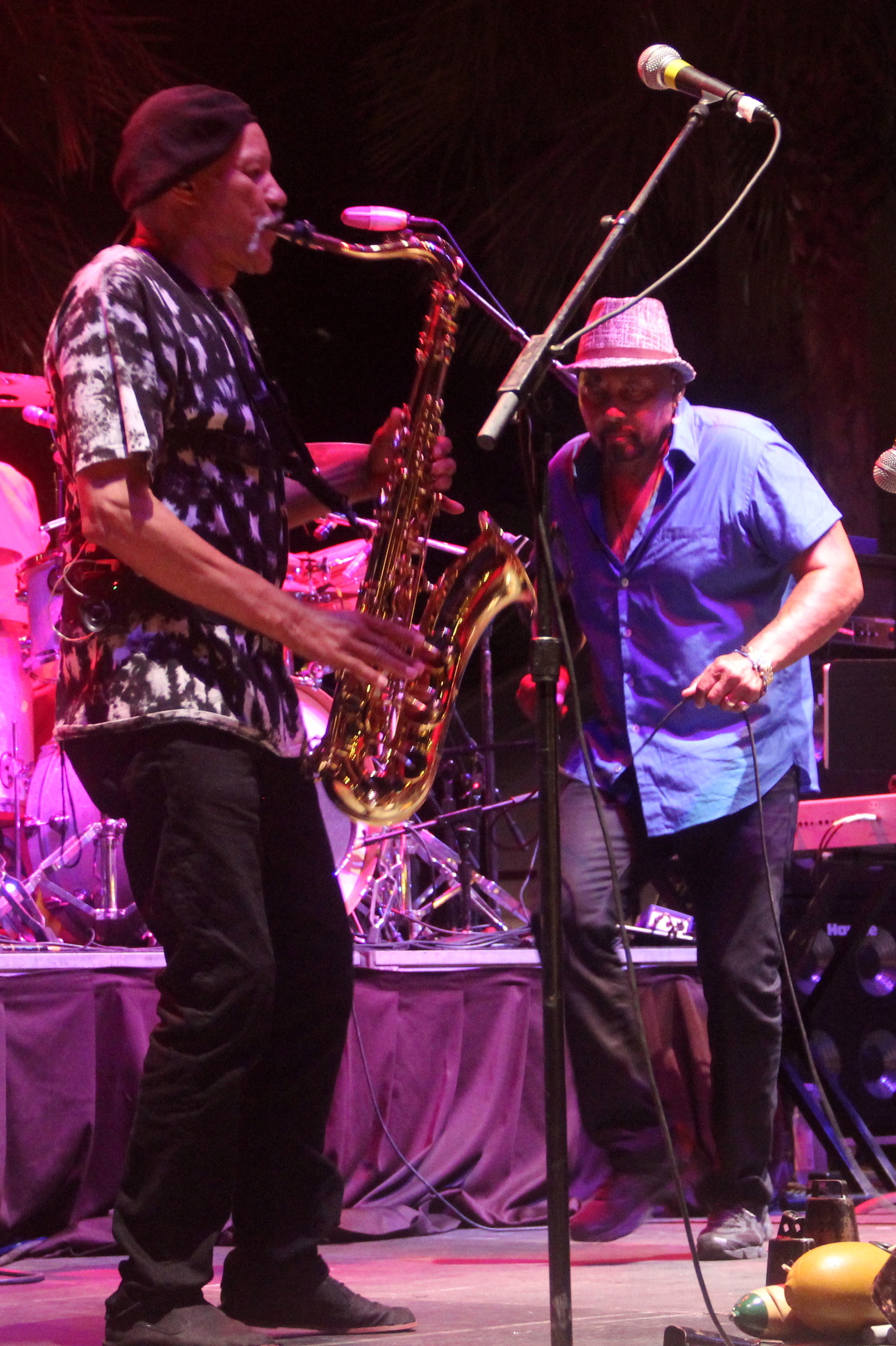 Charles and Aaron Neville on the main stage at St. Augustine’s 450th Anniversary Celebration Friday night.