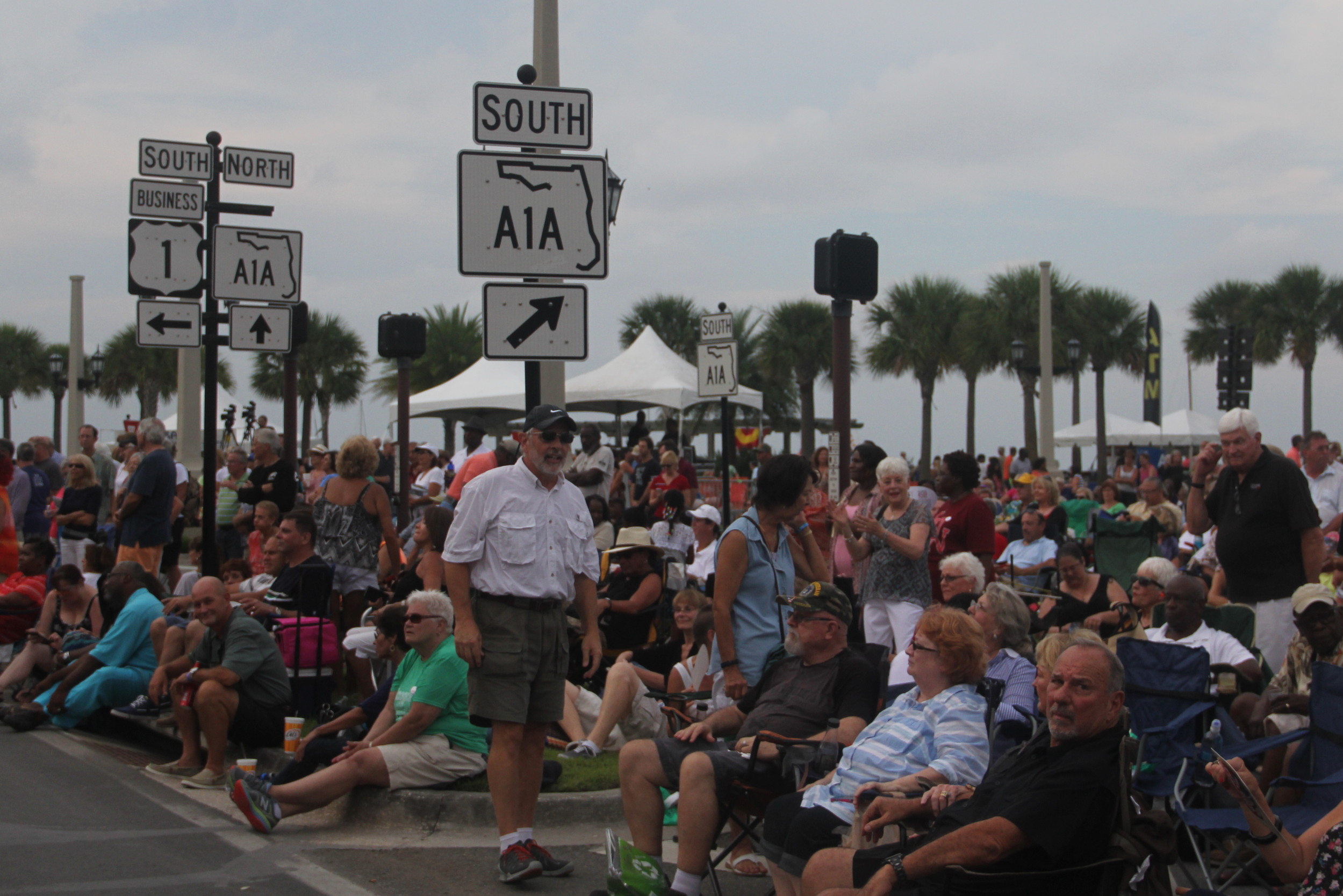 The bulk of the crowds for St. Augustine's 450th gathered around the main stage near the Bridge of Lions.