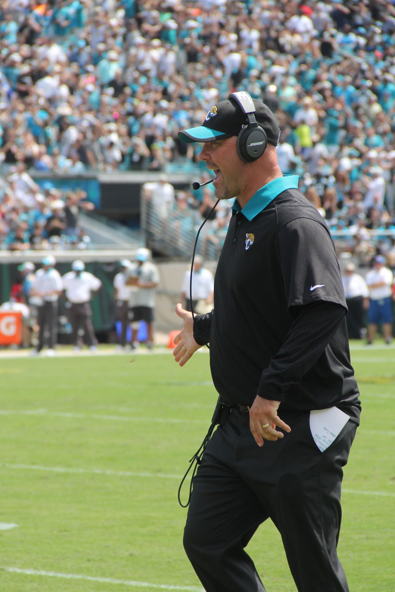 Jaguars’ Gus Bradley is 7-26 as head coach with the 20-9 loss to Carolina.