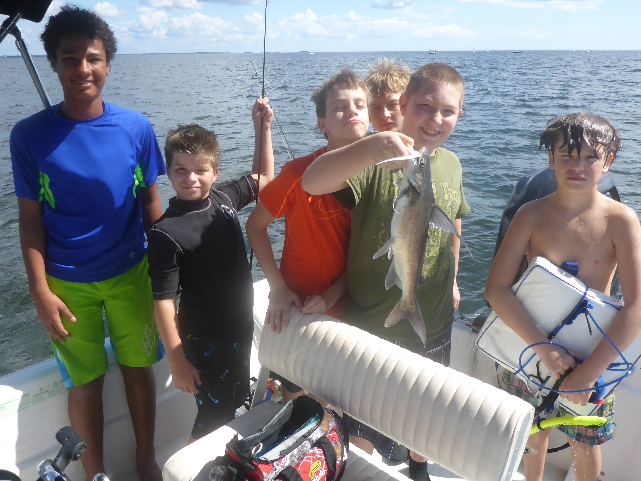 This team caught Gafftopsail catfish was one of the highlights of last weekend’s Boy Scout Troop 277 Scallop N’ Fishing campout. Plenty of fish were caught along with nearly 35 gallons of scallops caught between five different boats.
From left to right: Dominic Latzko, Connor Mordecai, Logan Pachever, David Minor, Joshua Bachochin and Harry O’Connor
