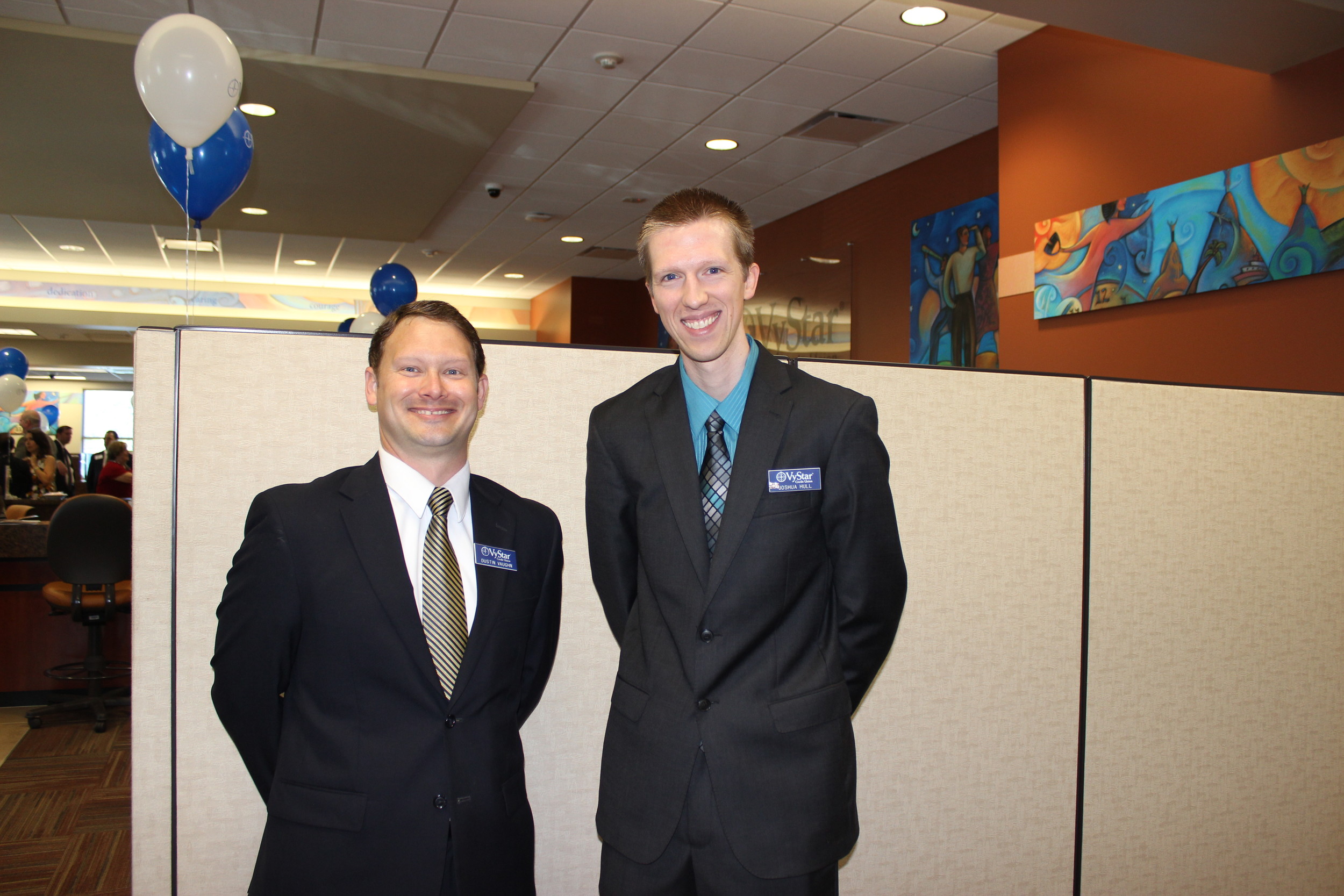 VP of the Nocatee VyStar Branch, Dustin Vaughn, and Member Relationship Supervisor Joshua Hull