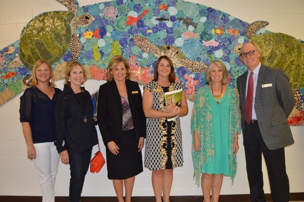 From left to right: Emily Stephens, PTO President; Marilyn Hoener, PVEducation Foundation President; Kathleen Furness, Principal PVMKR; Dawn Sapp, Associate Superintendent for  Curriculum Services; Barbara Stroer, Rawlings Art Teacher; Tommy Bledsoe, Arts Program Specialist