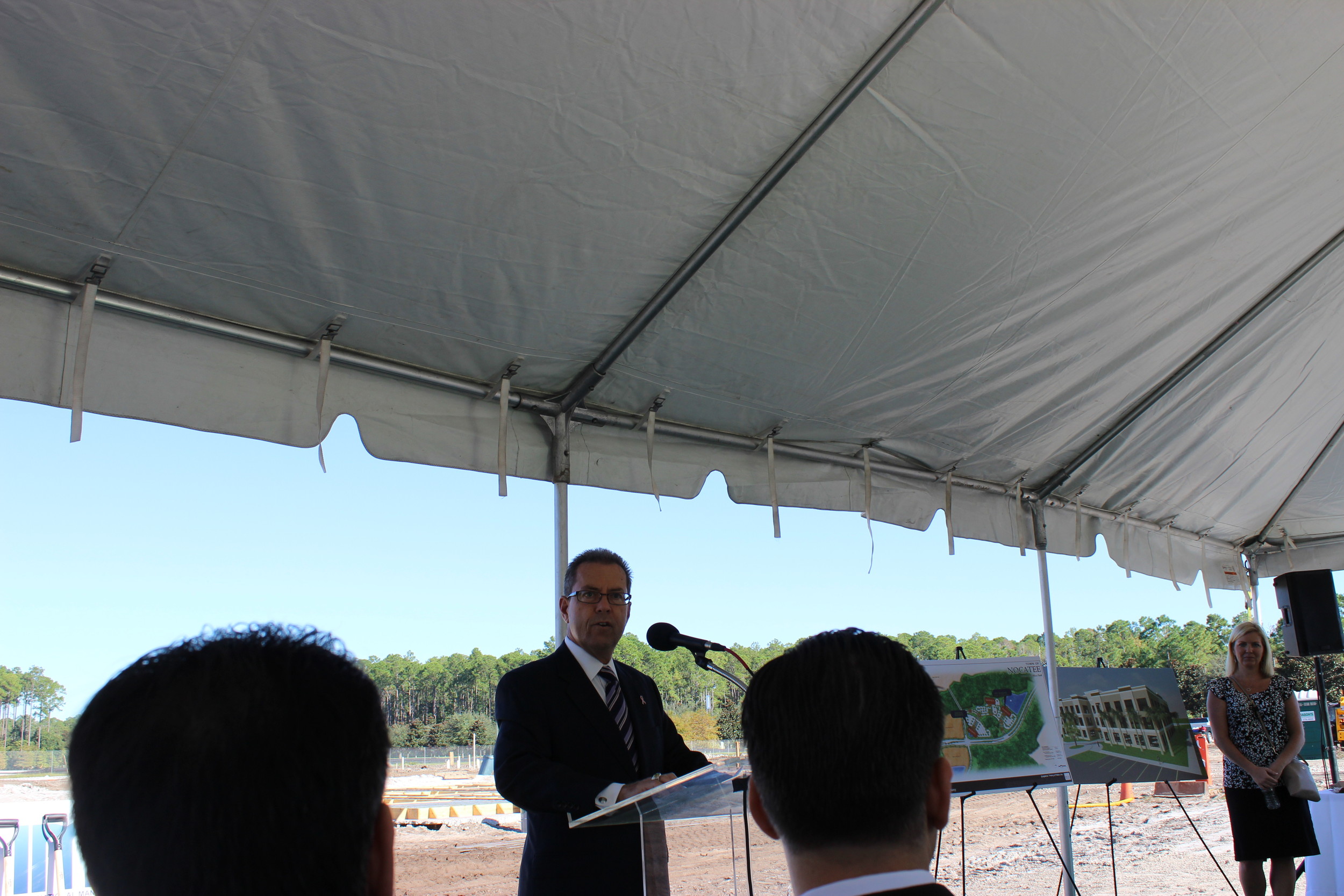 Lou Nutter, CBRE, spoke at the groundbreaking this week.