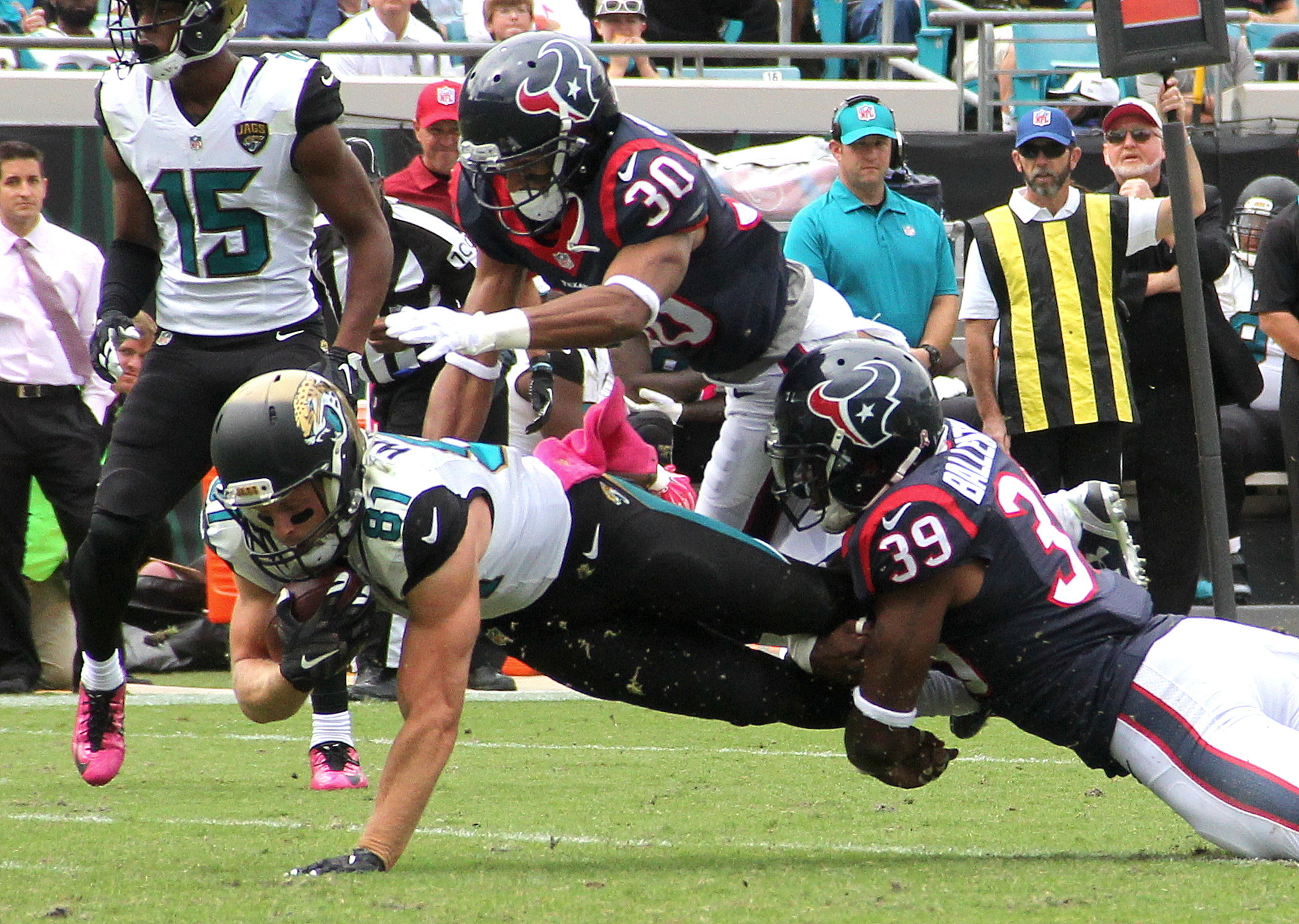 Jacksonville wide receiver Bryan Walters caught eight passes for 87 yards in the 31-20 loss to Houston Sunday.