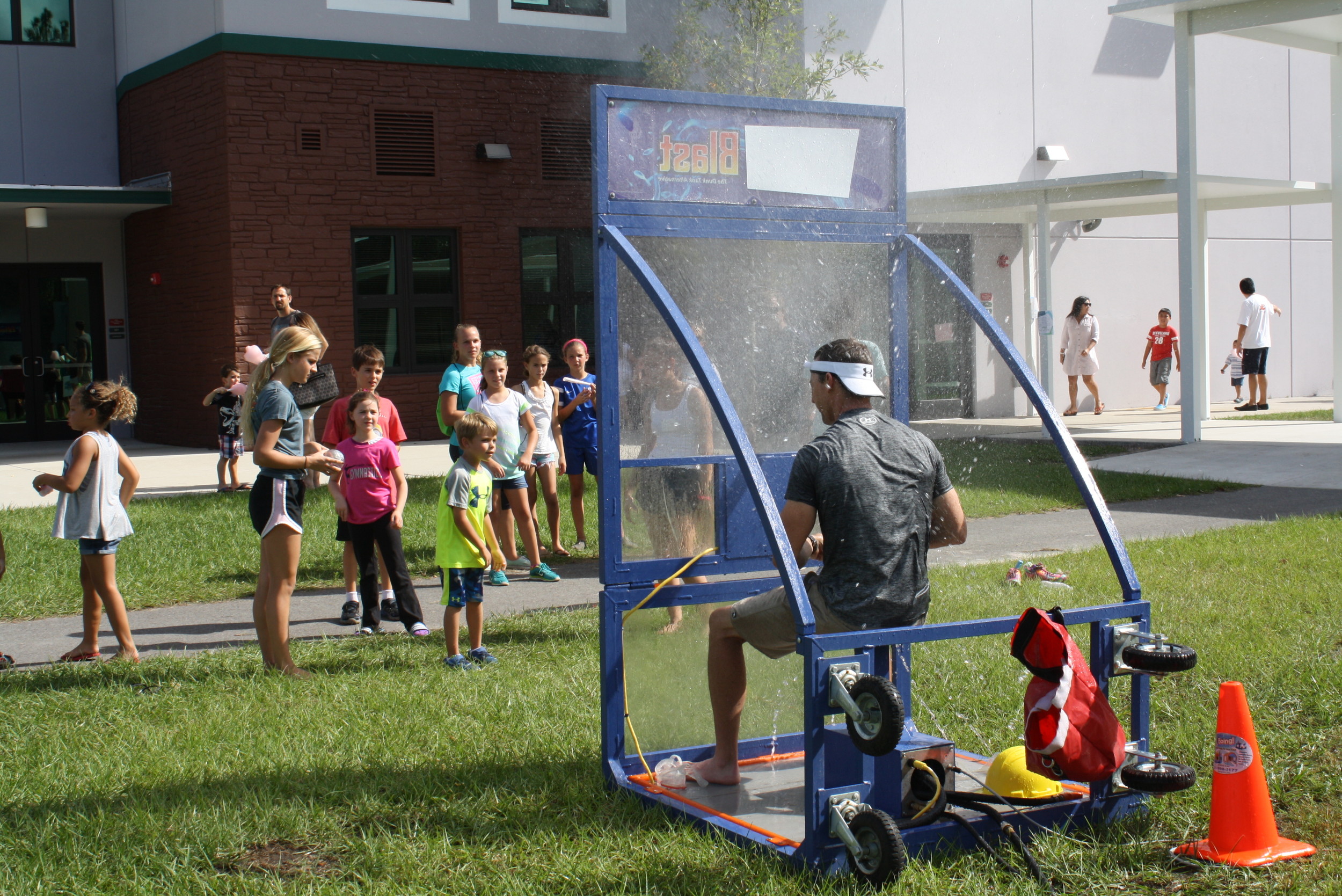 Students were given the opportunity to soak faculty, staff and volunteers at this scaled-down version of a dunk tank.