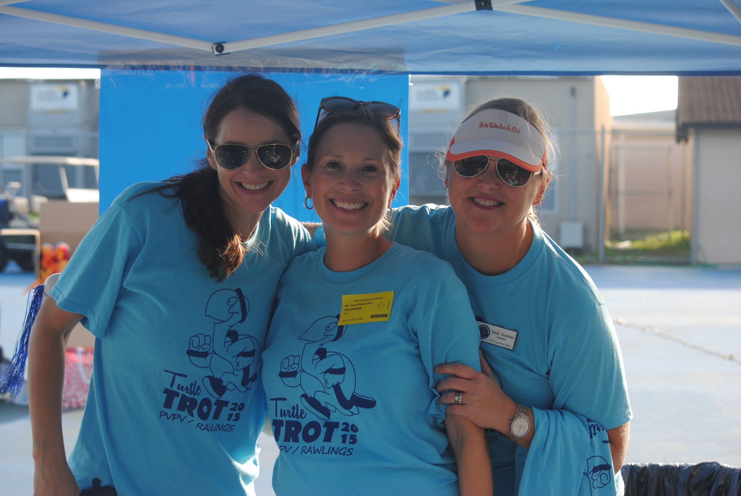 Turtle Trot Co-Chairs Holly Smith and Lauren Baker, and PTO President Emily Stephens.