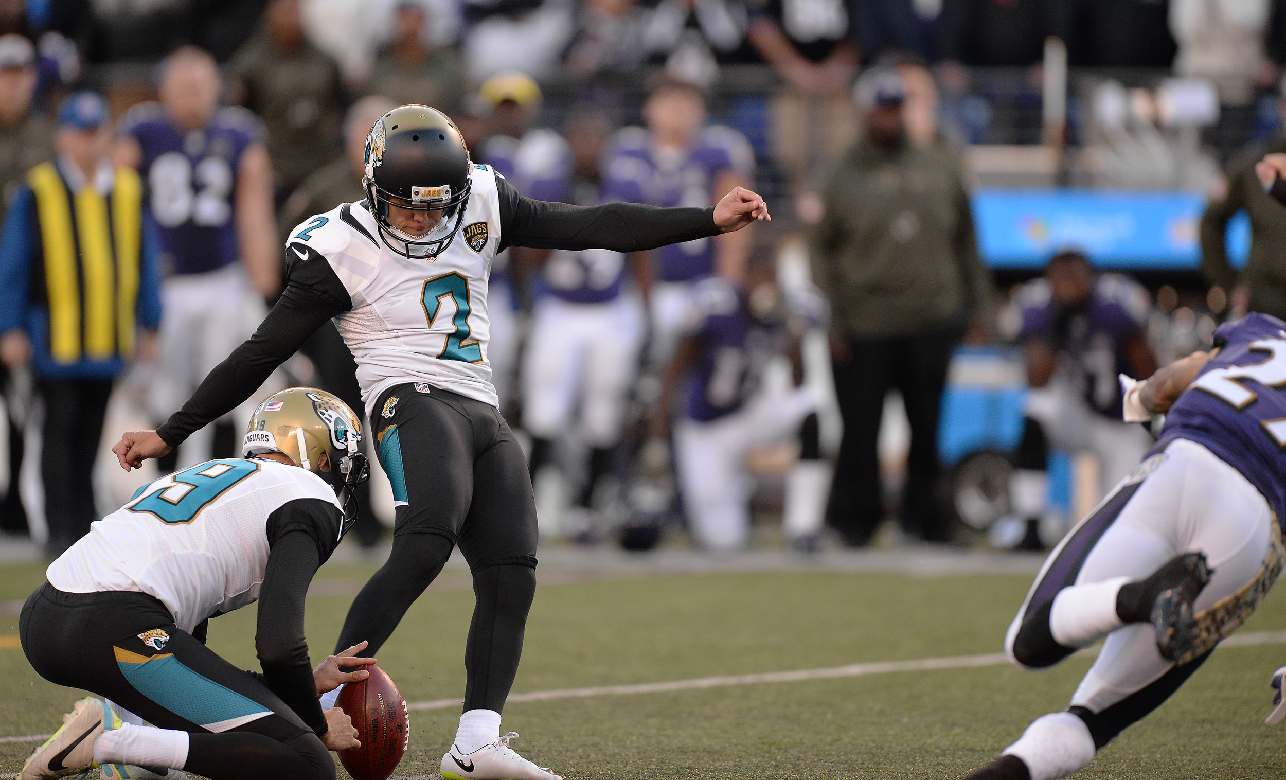 Jacksonville’s Jason Myers kicked a 53-yard field goal that gave the Jaguars a 22-20 victory over the struggling Baltimore Ravens on Sunday. The Jaguars hosted AFC South rival Tennessee Thursday night.