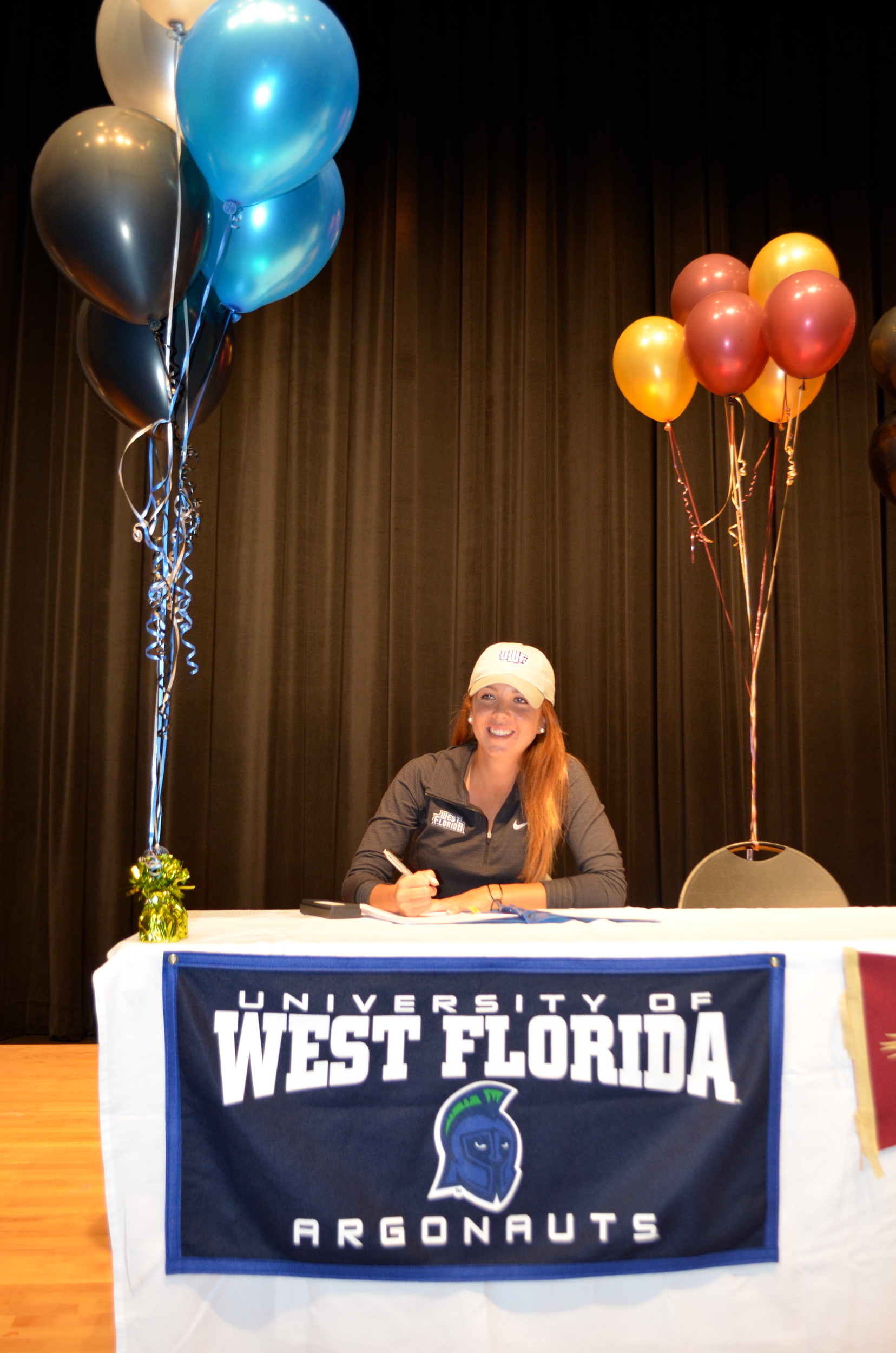 Ponte Vedra High School senior and team captain, Hannah Berman, signed her National Letter of Intent to play her college golf at the University of West Florida. Berman lettered in golf for seven years, playing from 6th-9th grades at The Bolles School and 10th-12th at PVHS, where she was a two-time MVP, District Champion, two-time Regional Champion and led the team to the State Championship tournament in each of her three years. At a recent team banquet Berman received a Lifetime Achievement Award on behalf of both schools.  
Said her swing coach John Berardi of Ponte Vedra’s Berardi Golf Academy, and who has worked with Hannah since she was 11 years old, “I’ve been around this game for a long time, and there are few people like Hannah.” He continued, “She is certainly a gifted athlete who is only going to get better as she blooms in college, but she has done things with her game outside the ropes that few adults have done. She managed to blend her love for the game with her passion for caring about other people. She’s just got a big heart, and she has a maturity that we don’t see in kids very often.” 
Berman was the 2015 recipient of the USGA/AJGA President’s Leadership Award for her community service work.
