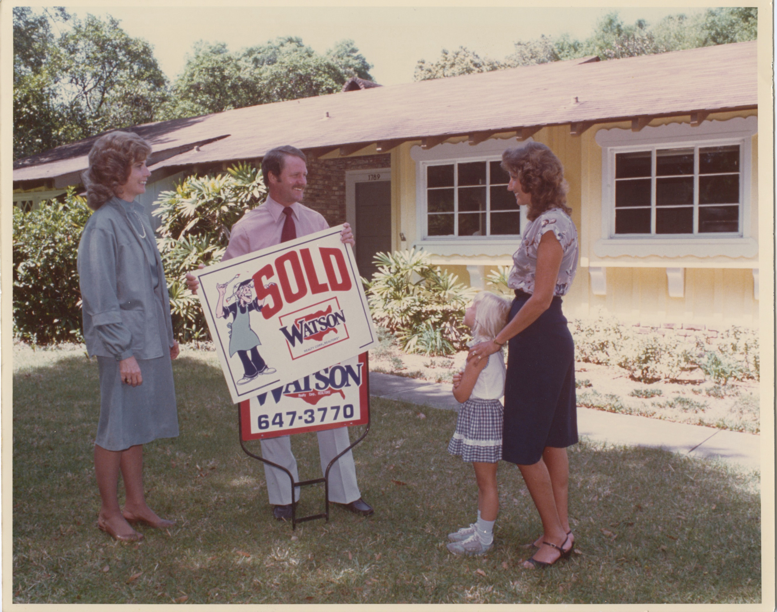 A "sold" sign in 1980.