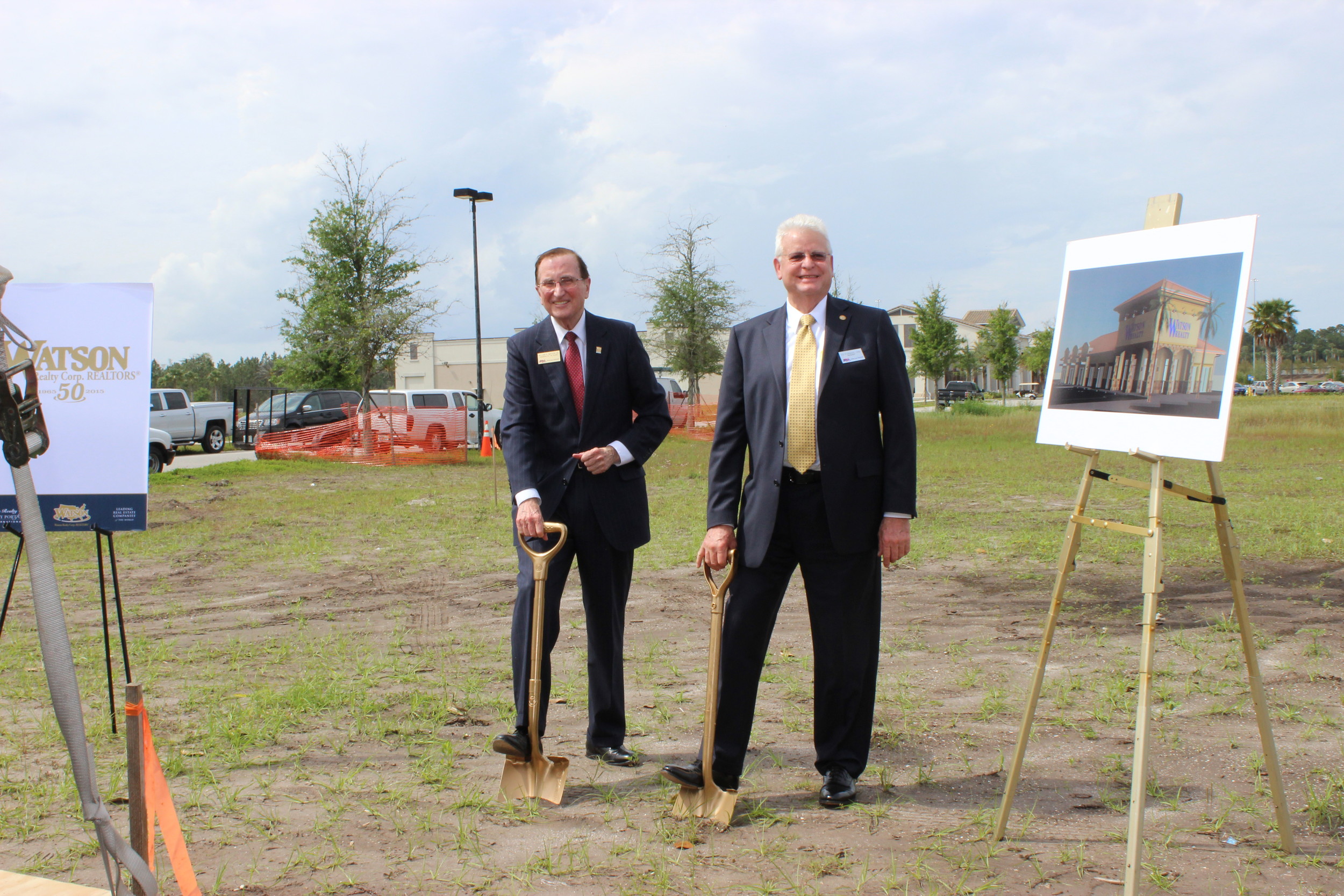 William Watson Jr., founder of Watson Realty Corp, and Ed Forman, Watsonís President, broke ground on their Nocatee location in April 2015. The office, located in Nocatee, includes 4,200 square feet of space for Watson offices as well as 1,800 square feet of additional commercial rental space.