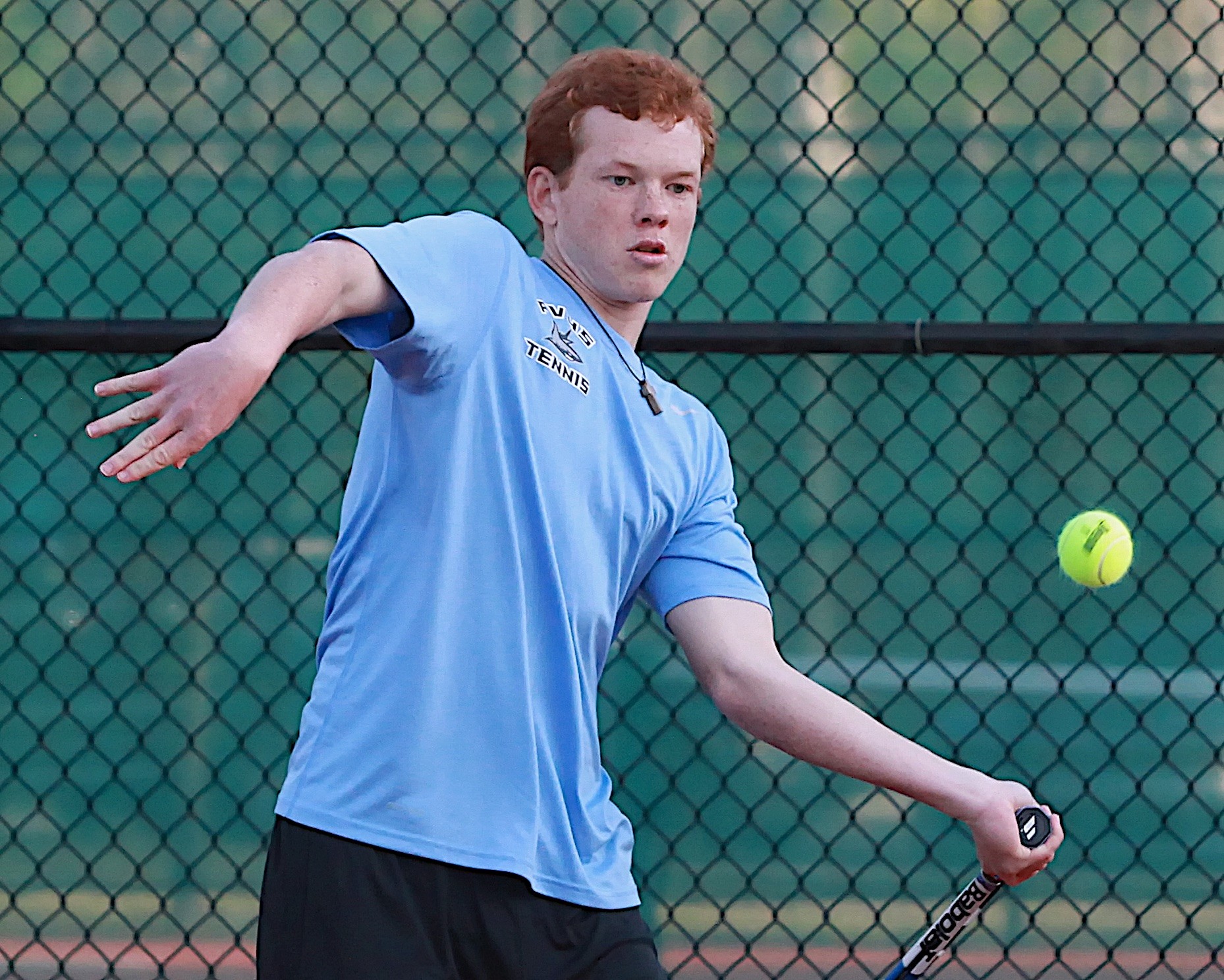 Ponte Vedra’s Eric Gravelle helped lead the Sharks to the district title with a 6-1, 6-2 win over Ridgeview.