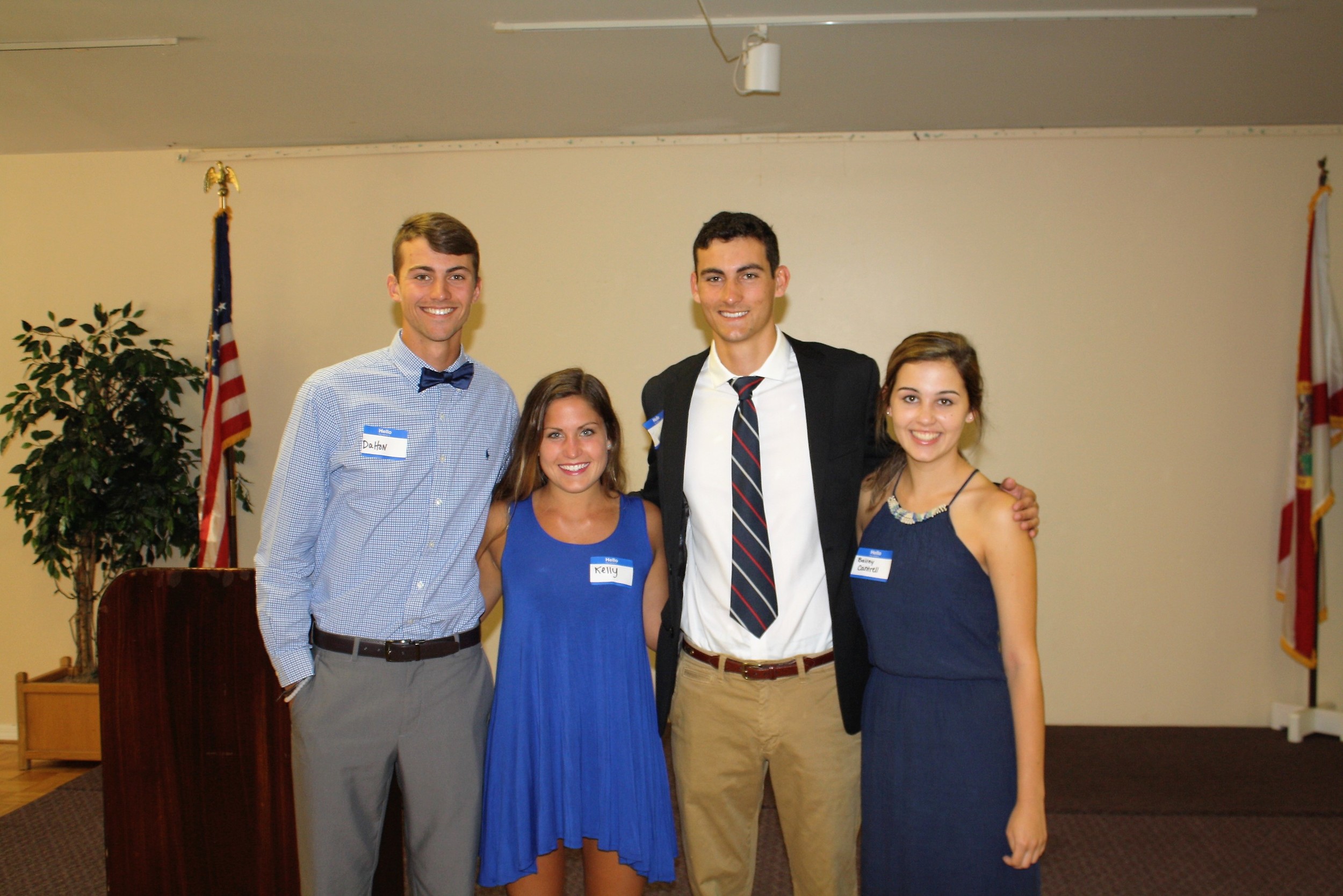 Winners of the 3rd Annual Republican Club of Greater St. Augustine Scholarship Essay Contest include (from left) Dalton Edgell (first place), Kelly Aponte (fourth place), Jackson Davies (second place) and Bailey Cantrell (third place).