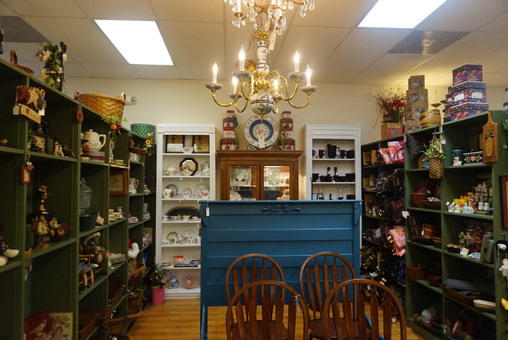 Jewelry, tea sets, memorabilia and cassettes make up a small selection of goods available at Antiques & More.