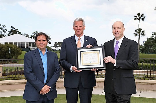 From left: Jim Triola, chief of operations, PGA TOUR Golf Course Properties; Matt Rapp, executive director of THE PLAYERS Championship; and Greg Strong, director, DEP Northeast District.