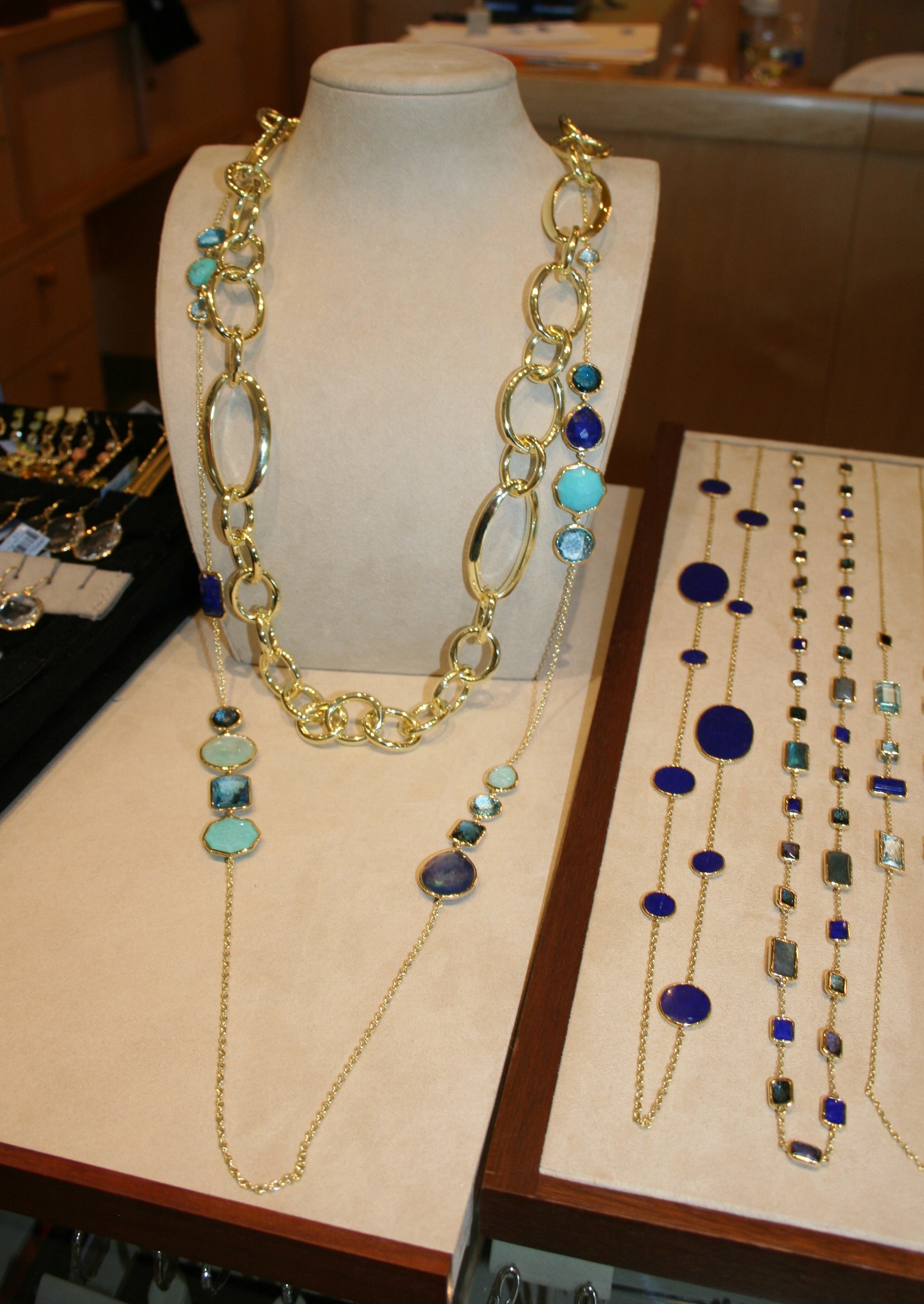 IPPOLITA’s new Waterfall collection which paired with a chunky gold necklace.