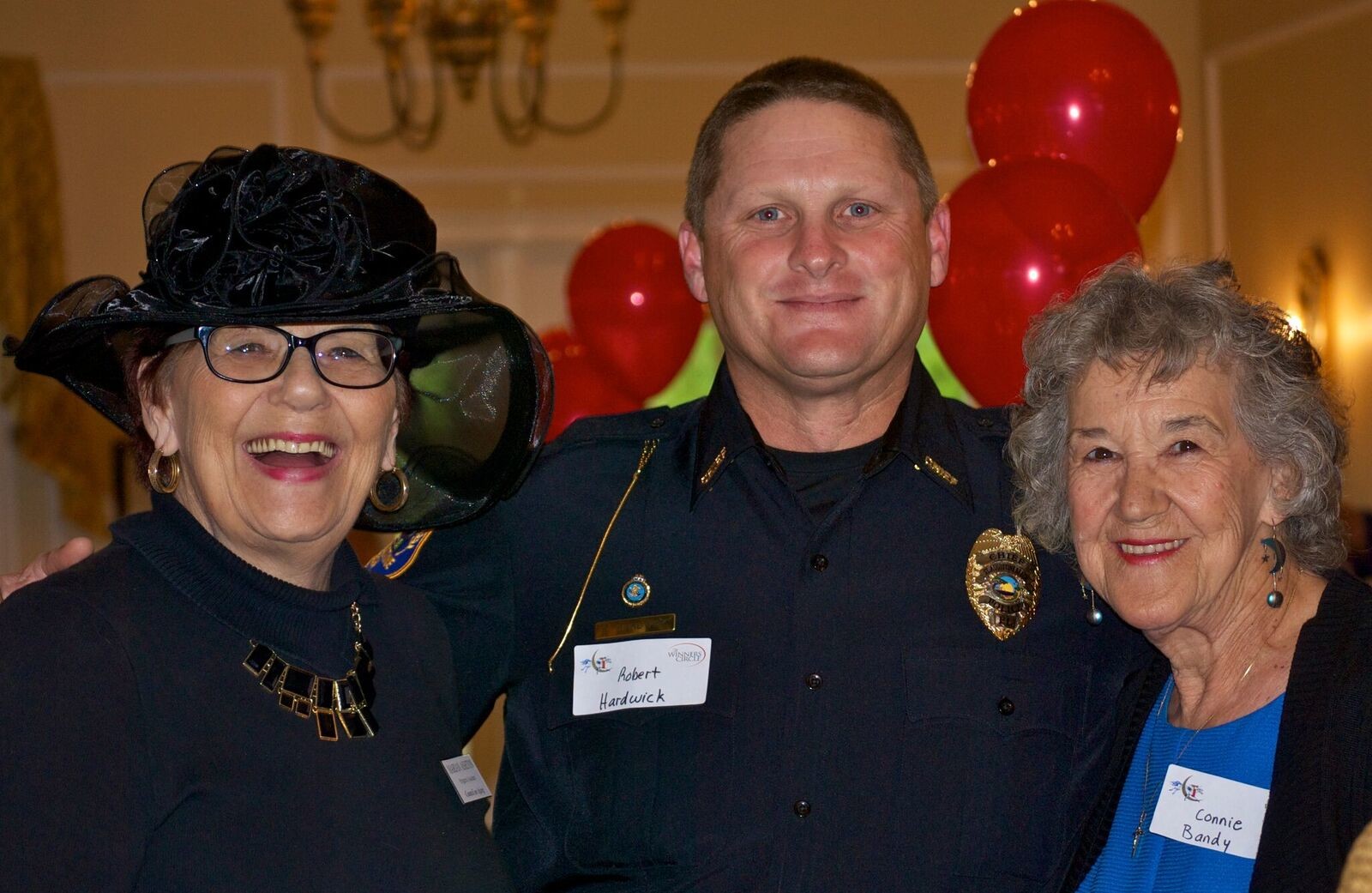 Marian Ashton, St. Augustine Beach Police Chief Robert Hardwick and Connie Bandy