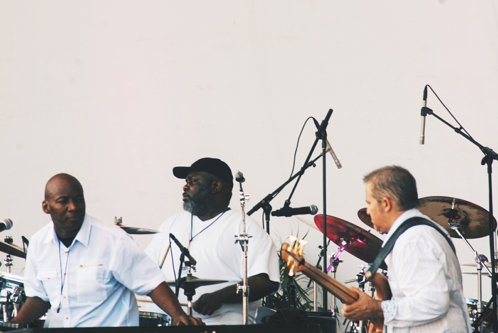 Carlos Peterson, James Davis and Jesse Reyes of The Groov jam with the audience