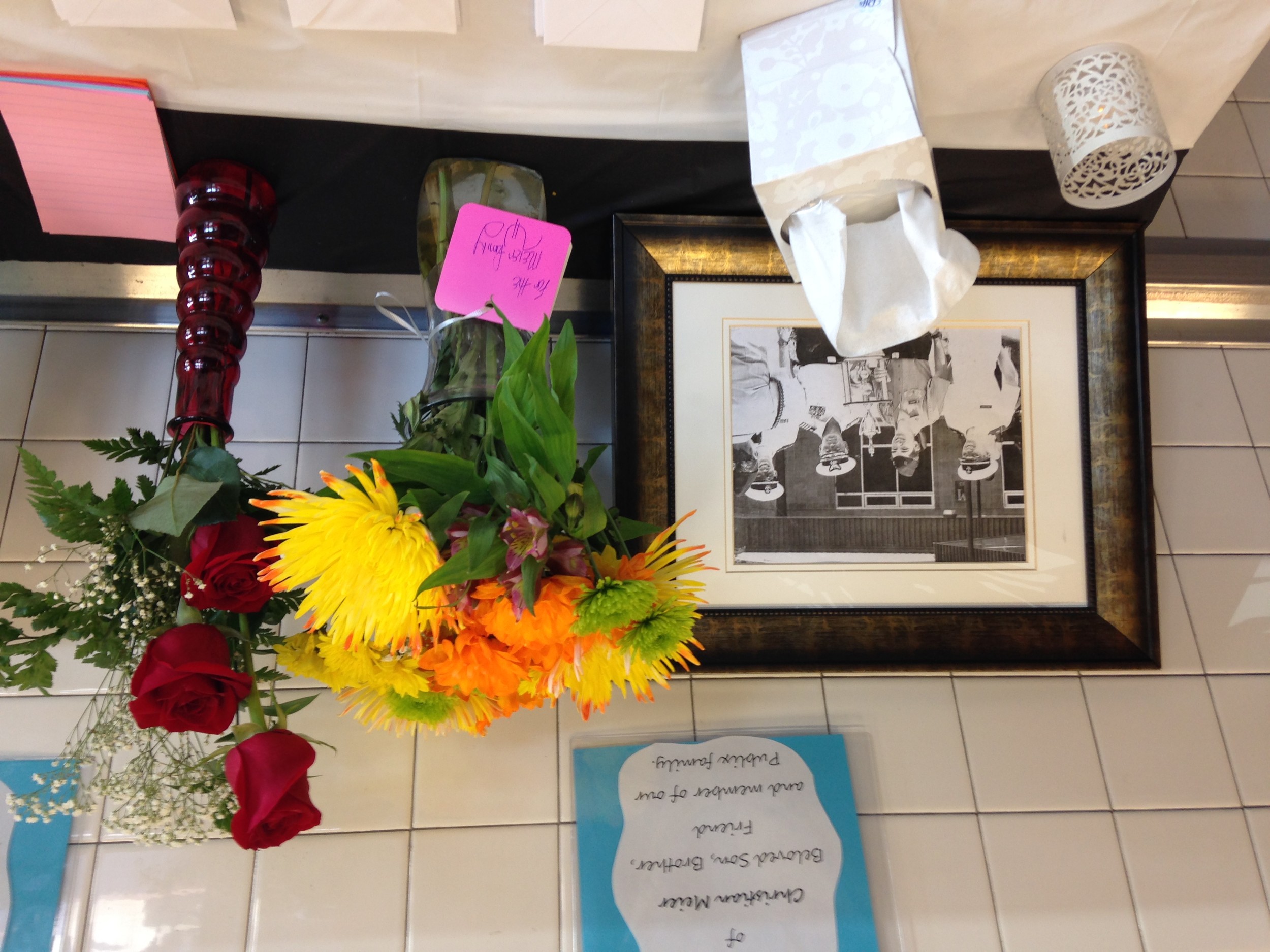 A table where local residents could write cards and notes to the Meier family was set up in Publix, where Christian was employed.
