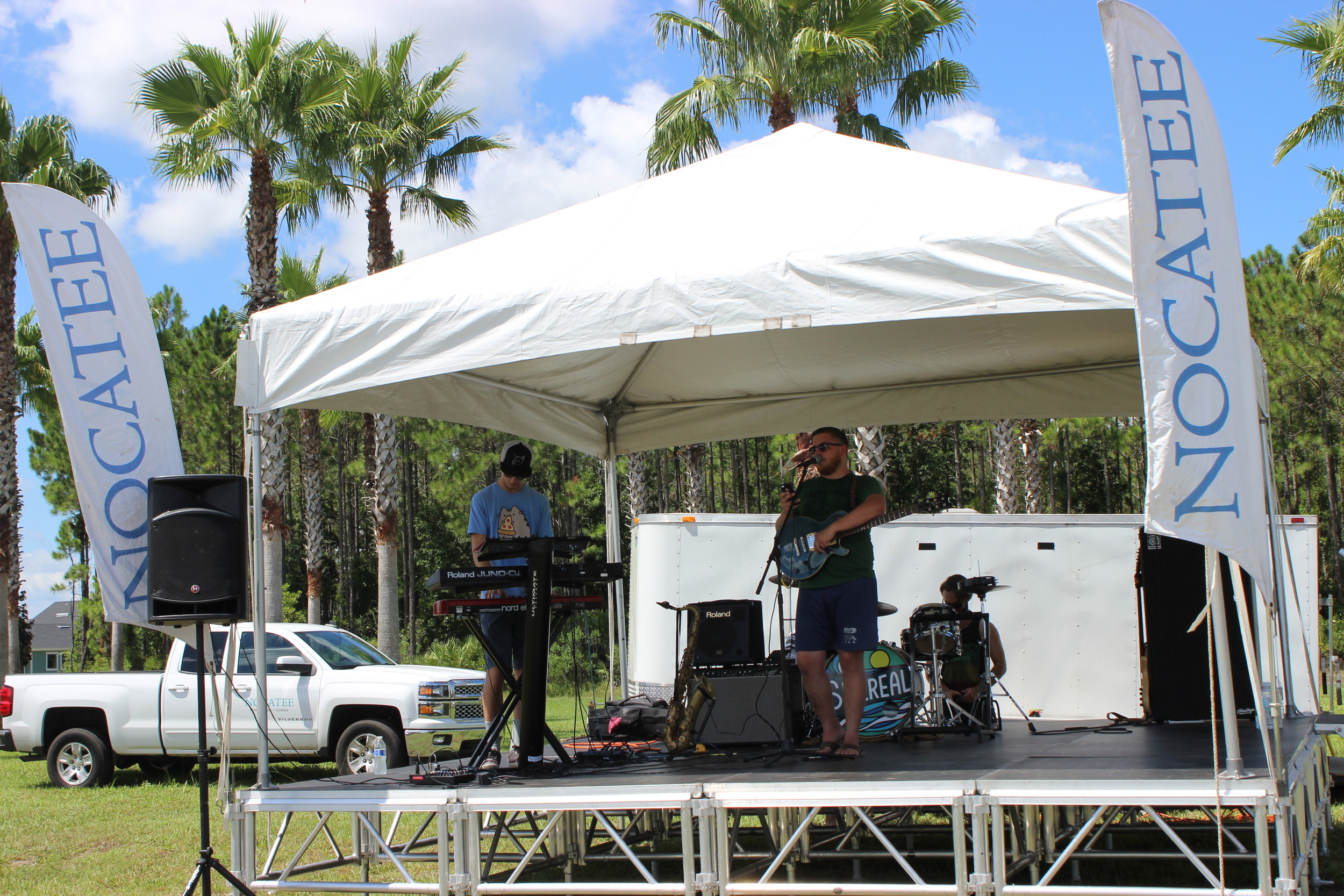 The band Sidereal entertains visitors to the Nocatee Farmer’s Market.