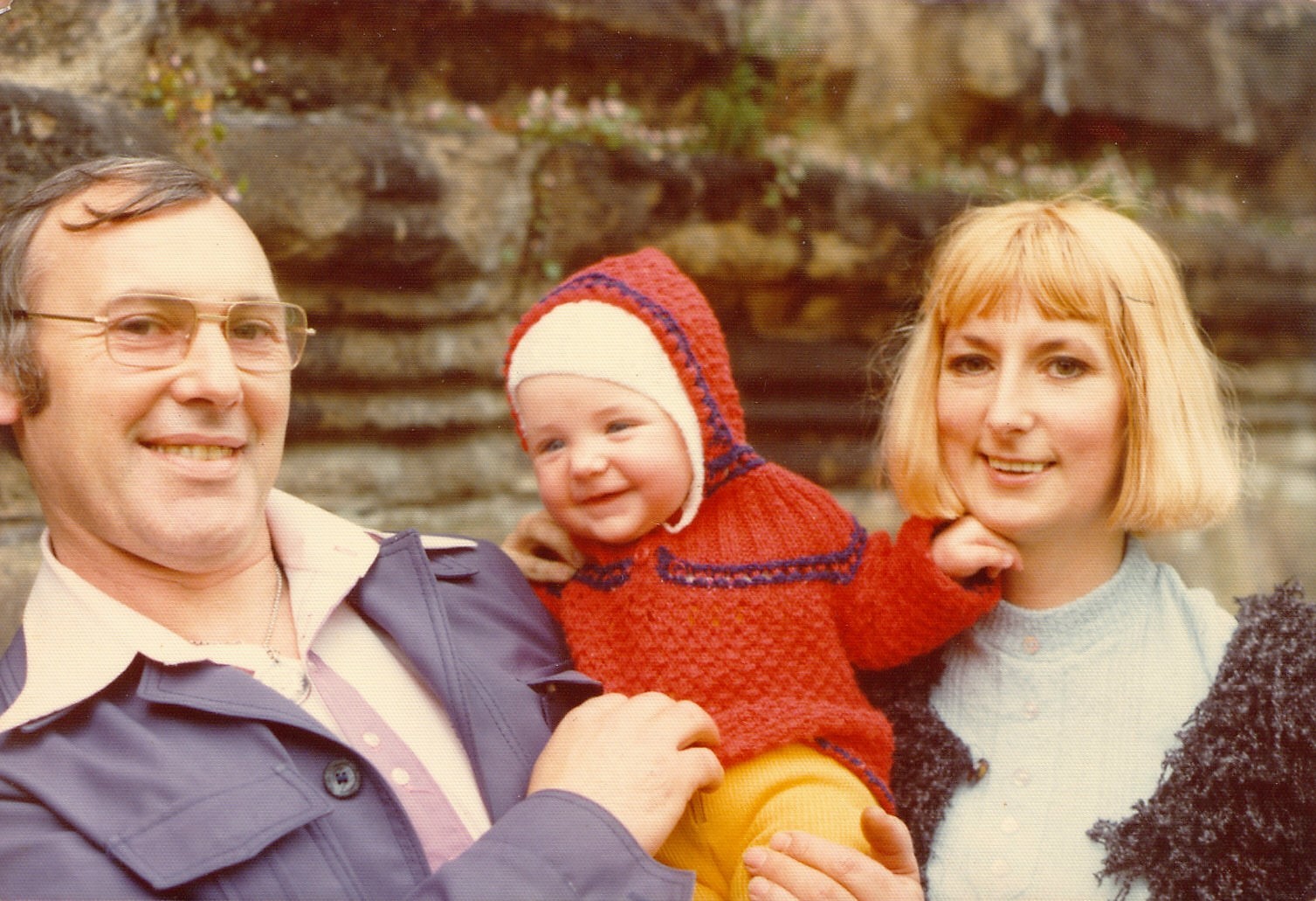 A younger Ted McDermott and wife, Linda, with their infant son Simon