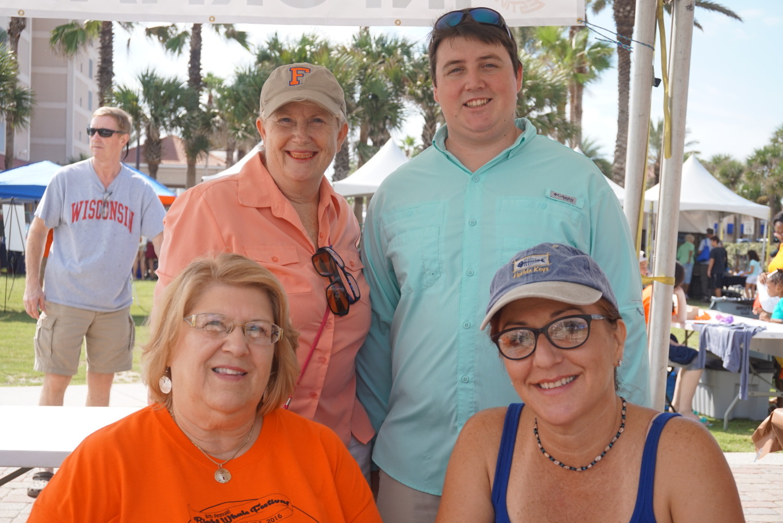 Event volunteers (back row, left to right) Troy Winn-Hutchinson and Parker Quillen (front row, left to right) with Sue Bonnes and Cyndie Thomson