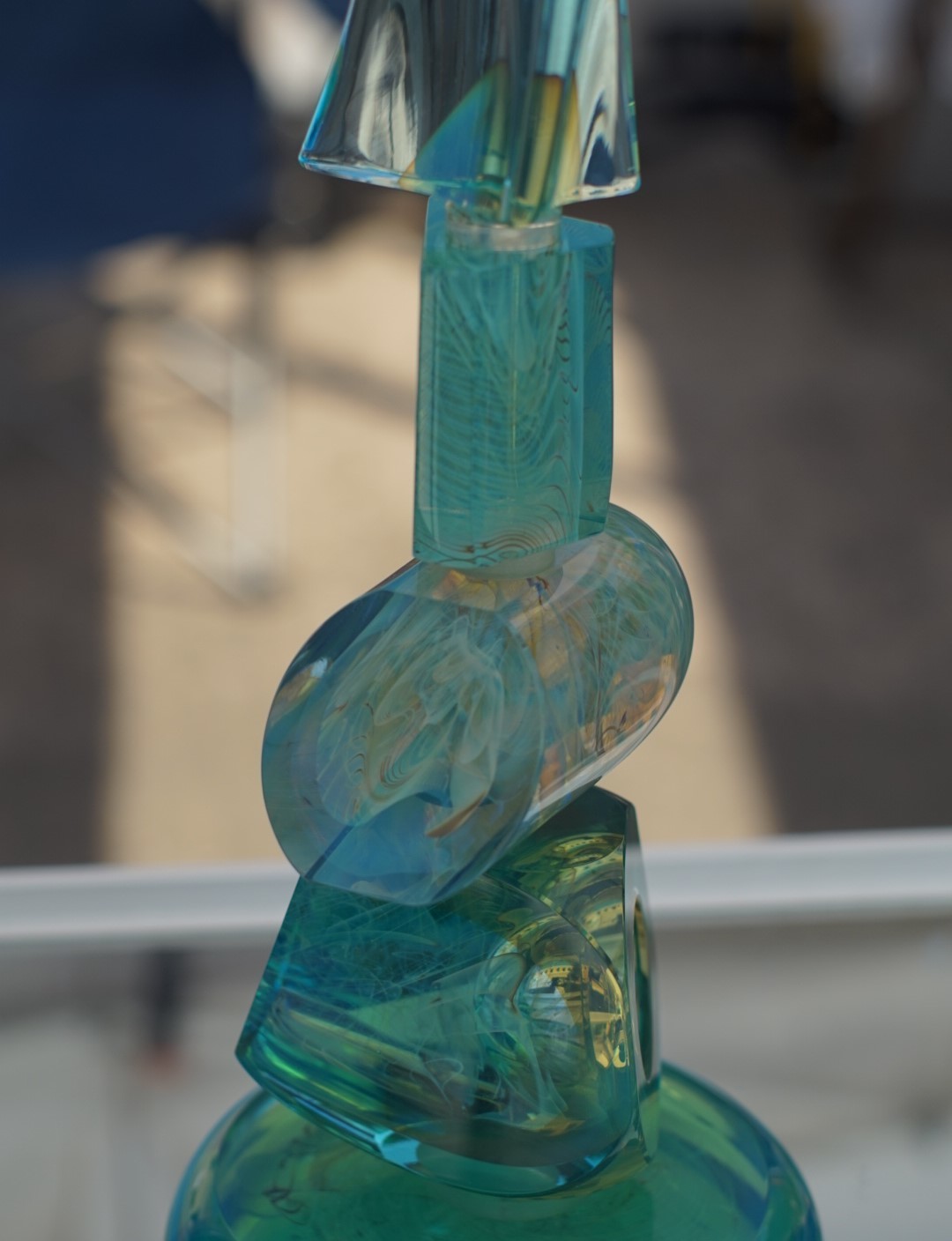 “Stacked Totem” glass sculpture by Jon Slade