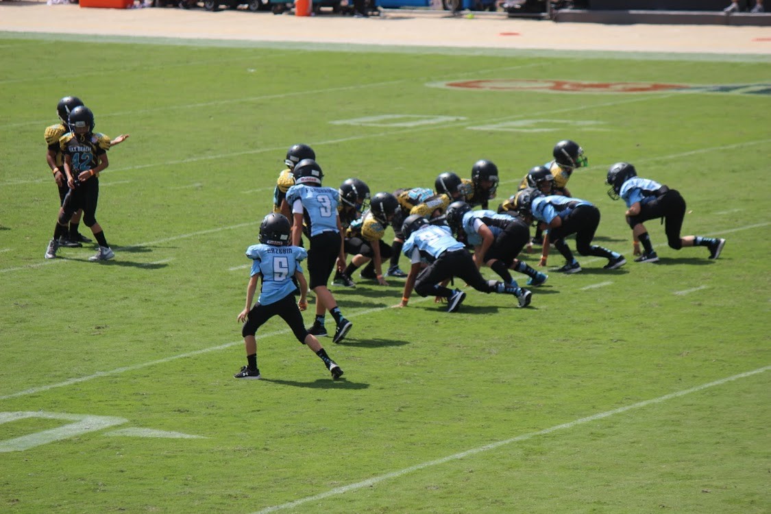 The Ponte Vedra Sharks Mitey Mites football team played Jacksonville Beach at EverBank Field during halftime at the Jaguars/Ravens game.