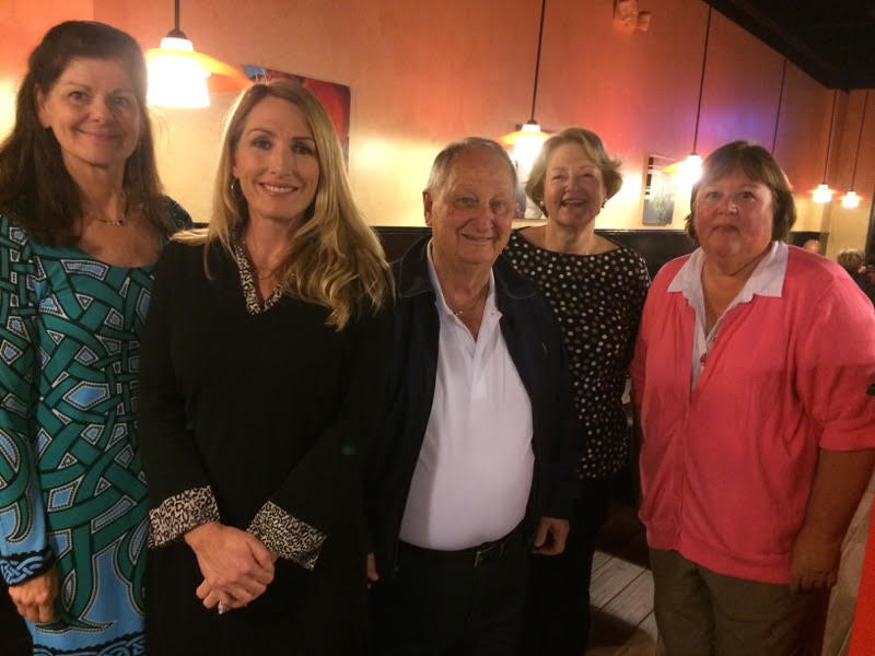 Ponte Vedra Democratic Club Members Lynn Wadelton, Amy Zobel, Bill Turnstall, Barbara Haugen-Hodes and Laura Atkinson at the recent fundraiser for Hugs Across the County
