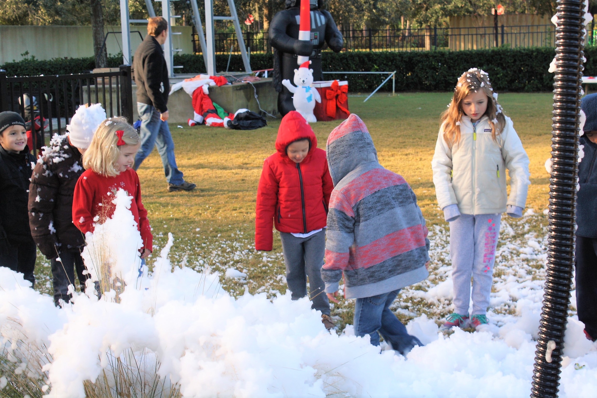 “I’ve got snow in my shoes!” Nocatee kids enjoy playing in the “snow.”