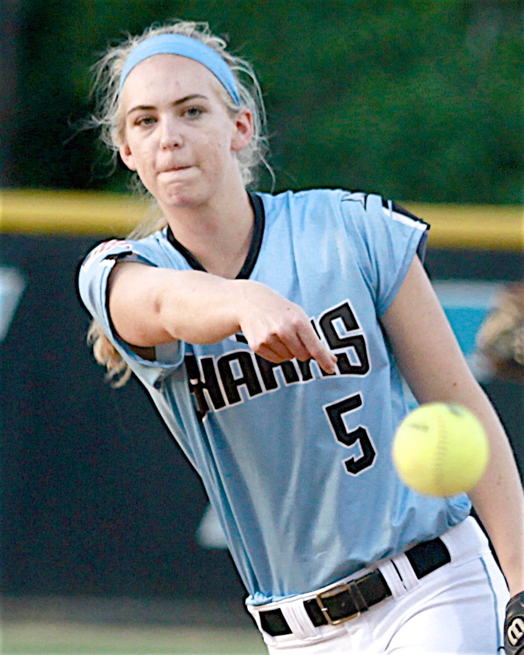 Ponte Vedra pitcher Michele Holder delivers a pitch against Pedro Menendez Holder pitched a one-hitter against the Falcons.