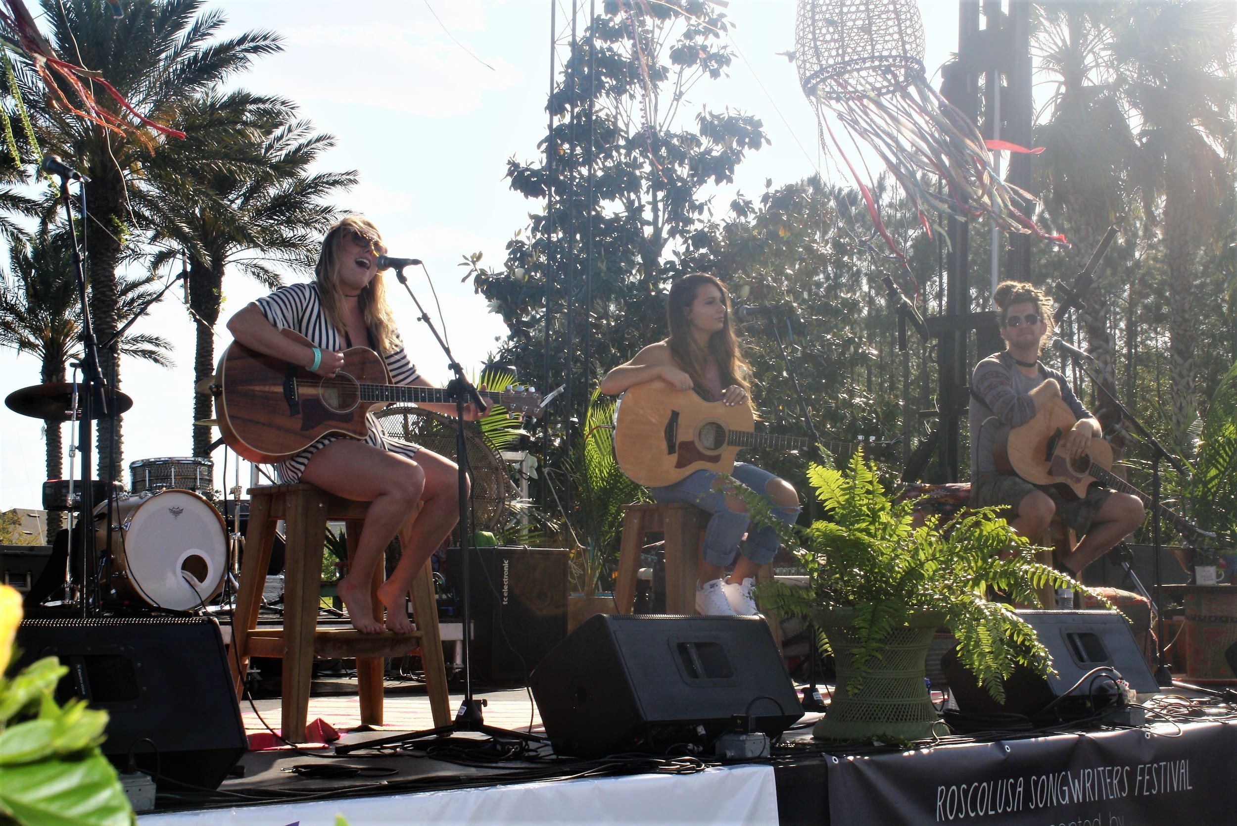 Casey Weston, Kaylee Rose and Tylor Bailey perform at the 6th Annual Roscolusa Songwriters Festival, held April 22 in Nocatee.