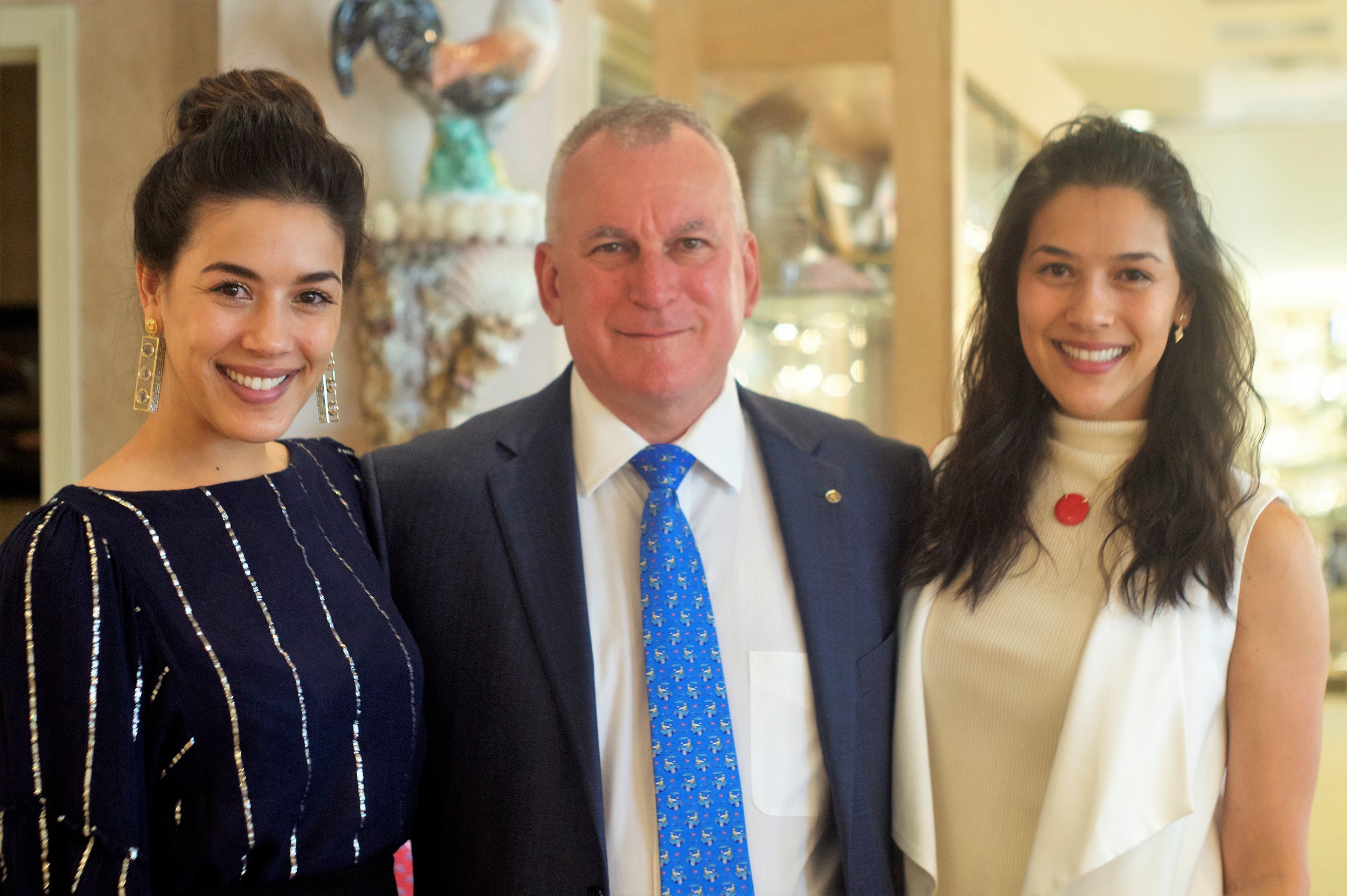 Underwood’s Jewelers' John Rutkowski (center) with Dao Fournier jewelry founders Kimberly Gibson (left) and Lucy Price at the PGA Tour Wives event.