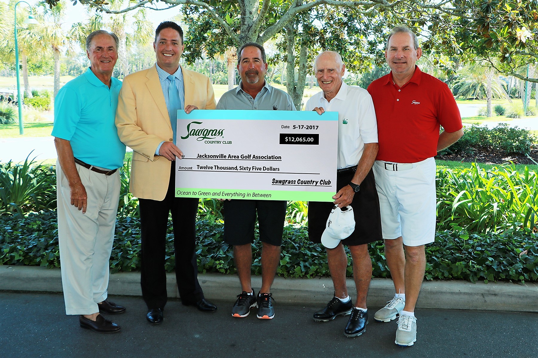 Leedom Kettell, president, Sawgrass Country Club Board of Governors; Barry McDonald, general manager and COO; and JAGA directors Randy Nader, Ray Gottschalk and Gregg Deiboldt.