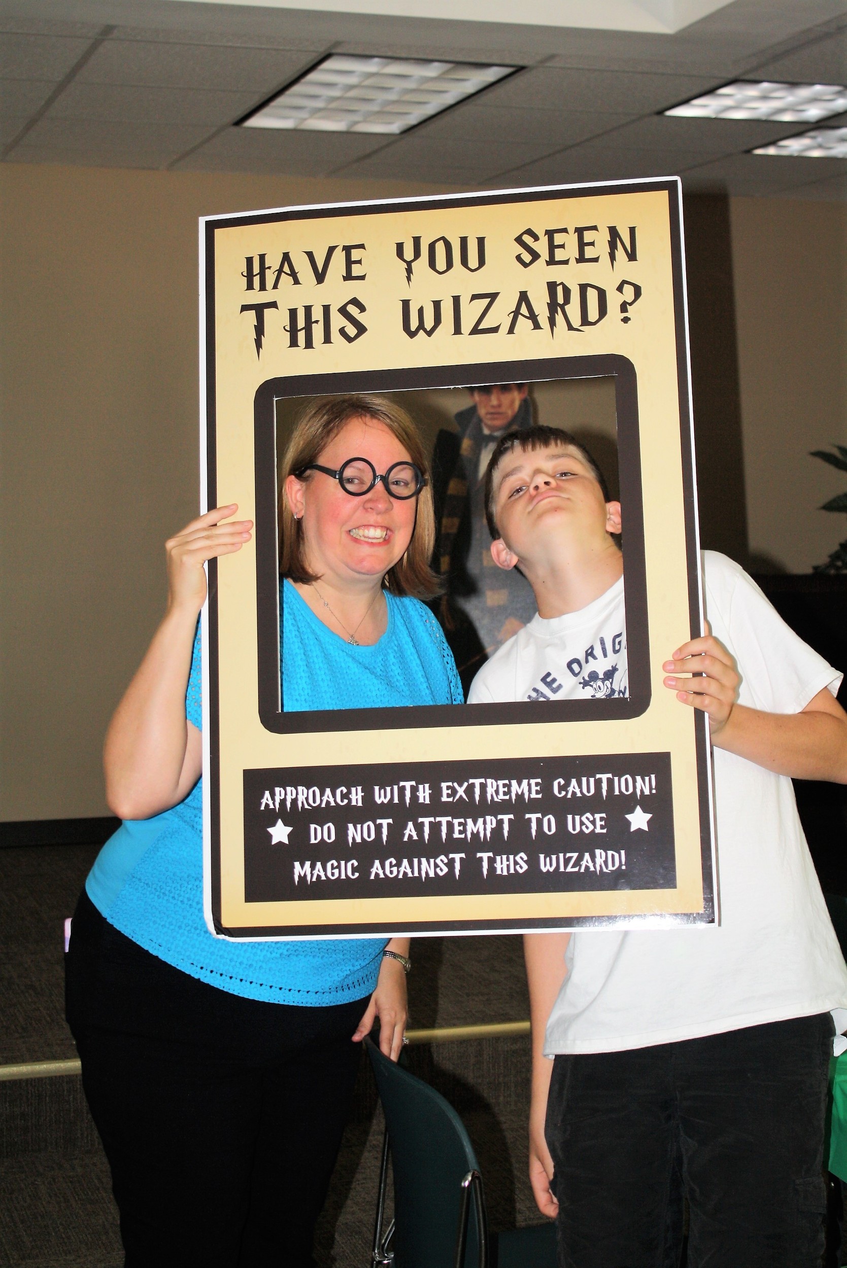 Youth Services Librarian Anne Crawford and Dylan Towner.
