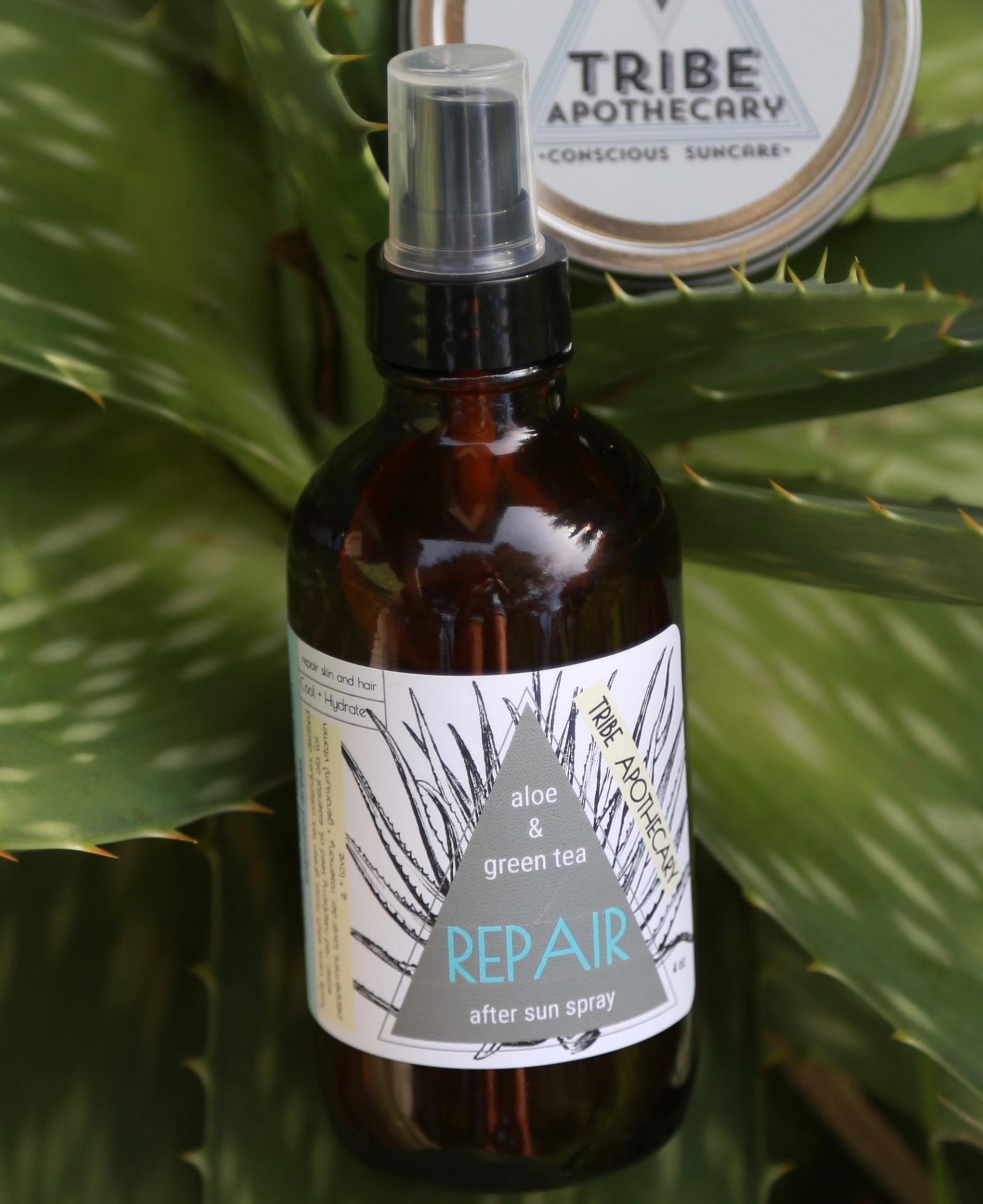 Aloe and green tea after-sun spray from Tribe Apothecary