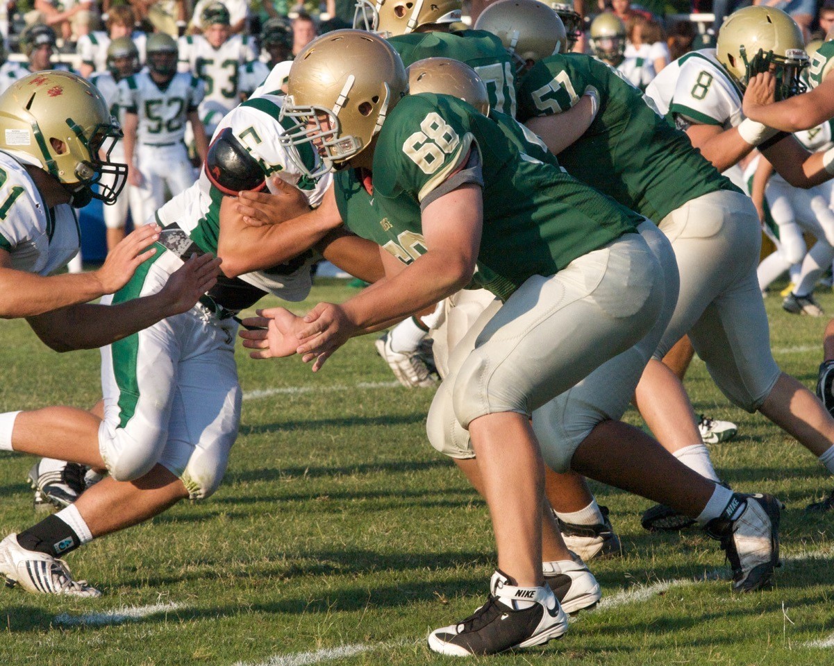 Lucas Crowley (#68) plays for Nease against Fleming Island.