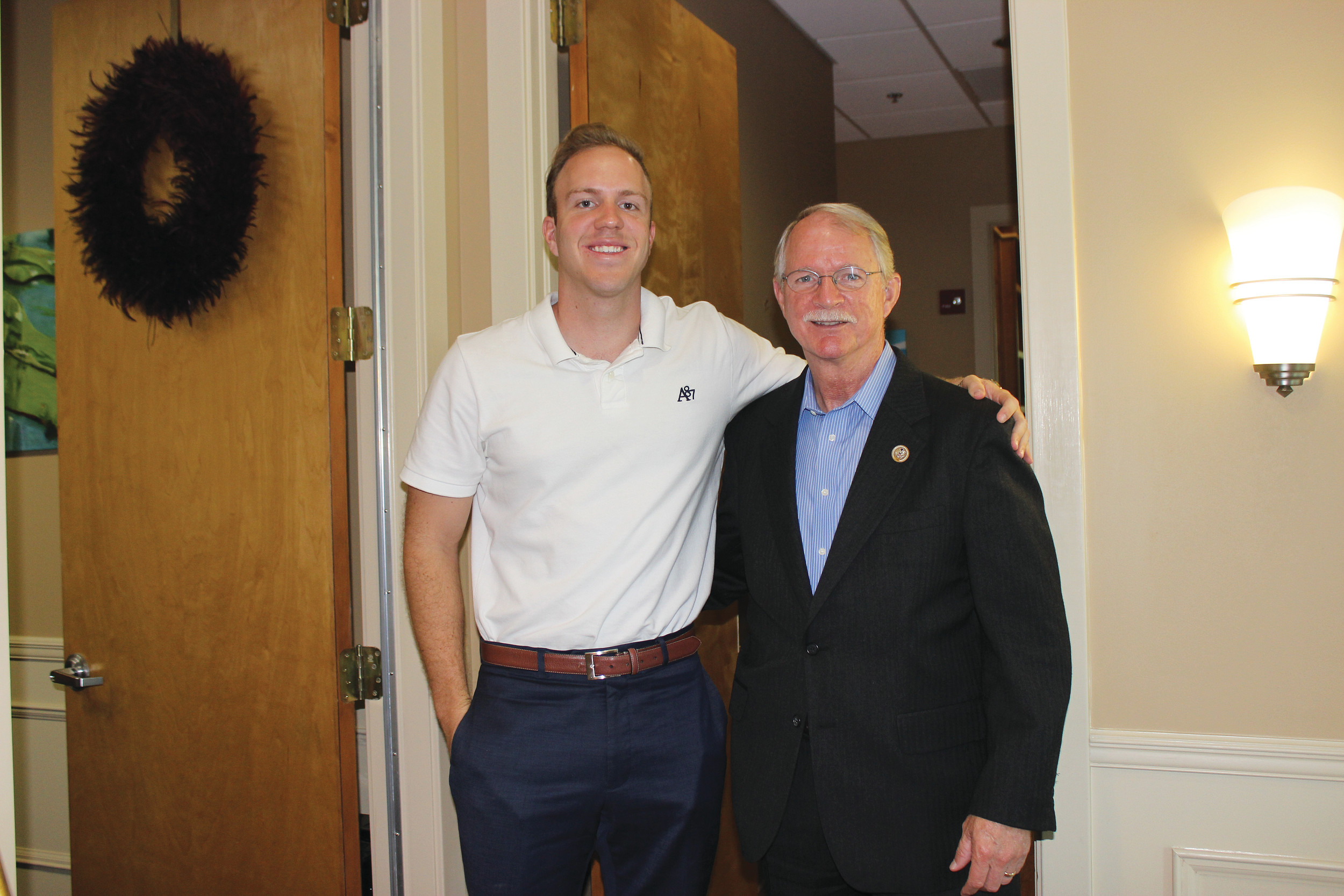 Ponte Vedra Recorder Editor Jon Blauvelt stands with Rep. John Rutherford (R-FL4) after he visited the Recorder’s office Aug. 24 for a meet-and-greet and to discuss recent accomplishments and future goals, as well as the current political landscape in America. The Recorder will provide updates on the freshman congressman’s journey and actions moving forward.