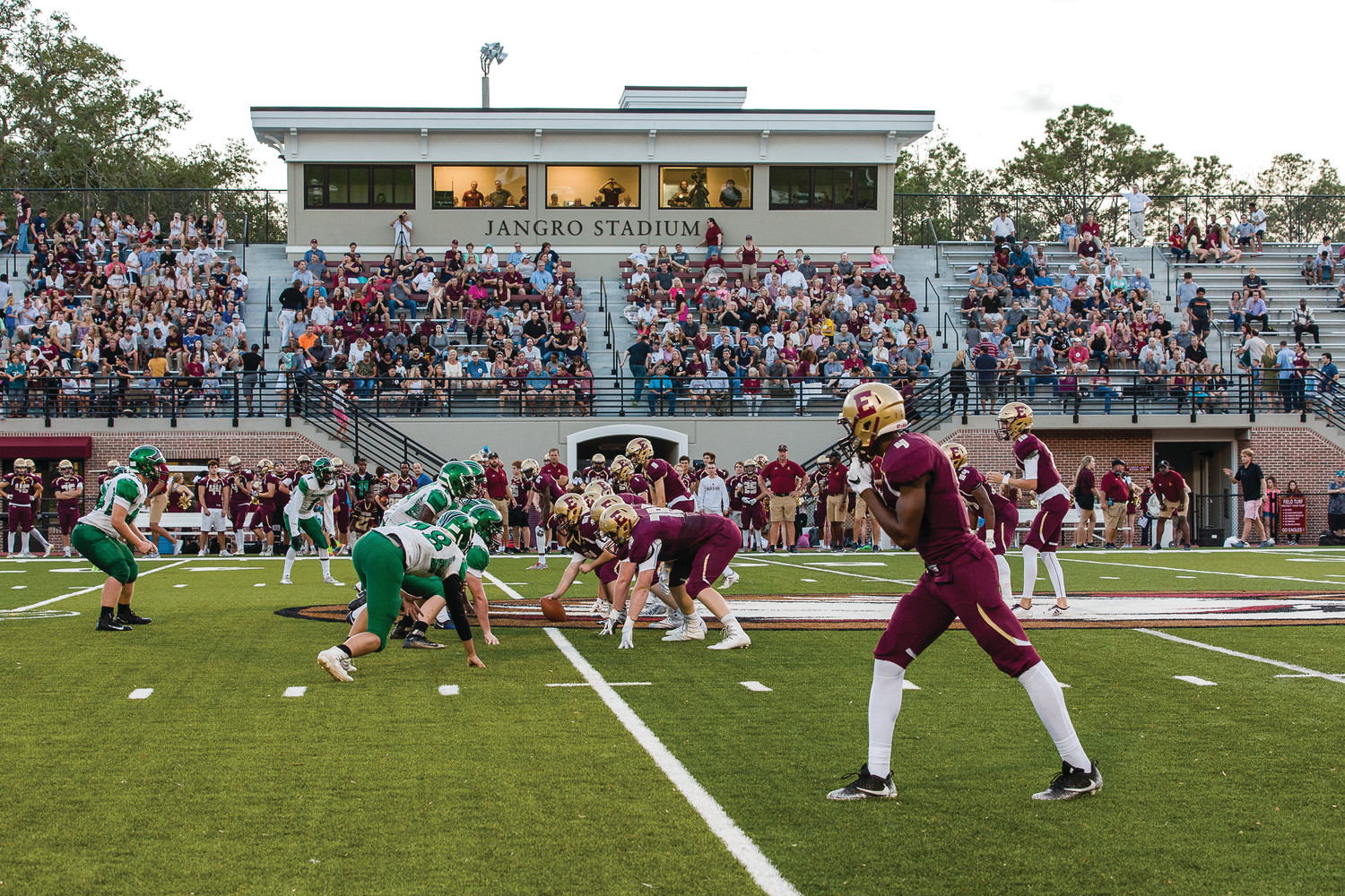 Episcopal takes on Eagle’s View in its home opener on Sept. 22 at the newly renovated Jangro Stadium, which was dedicated to the Ponte Vedra Beach family during halftime of the game.
