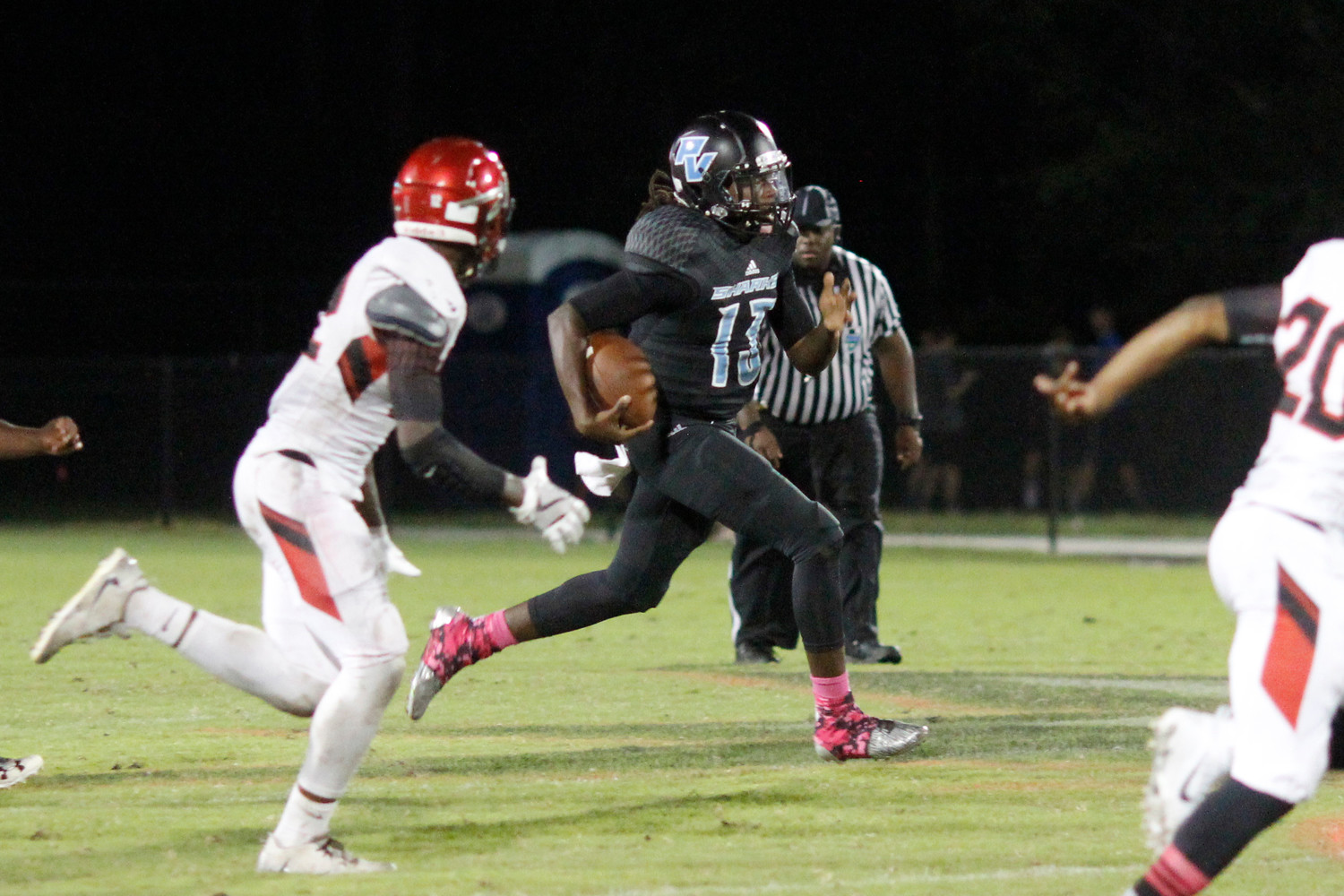 QB Jacoby Myers breaks a long run for the Sharks.