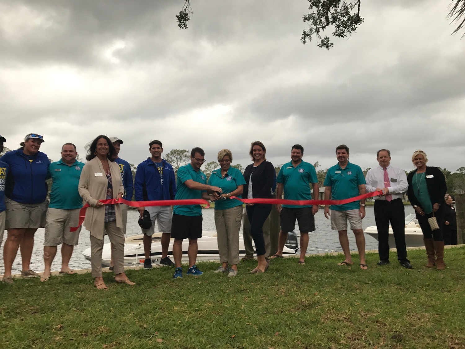 Representatives from Freedom Boat Club and the St. Johns County Chamber of Commerce Ponte Vedra Beach Division participate in ribbon cutting ceremony for the new Ponte Vedra business in mid-October.