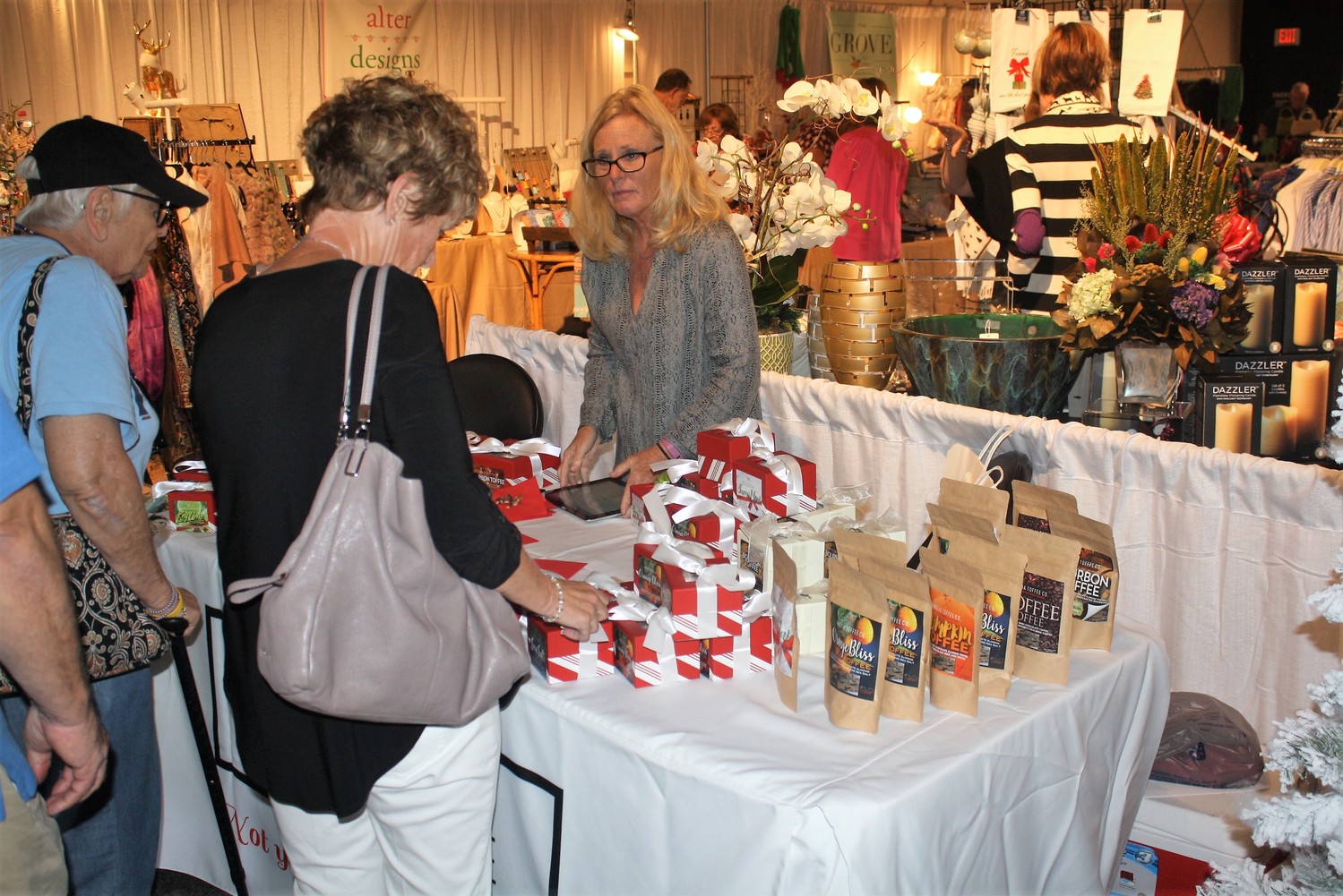 Holiday shoppers browse for gifts.