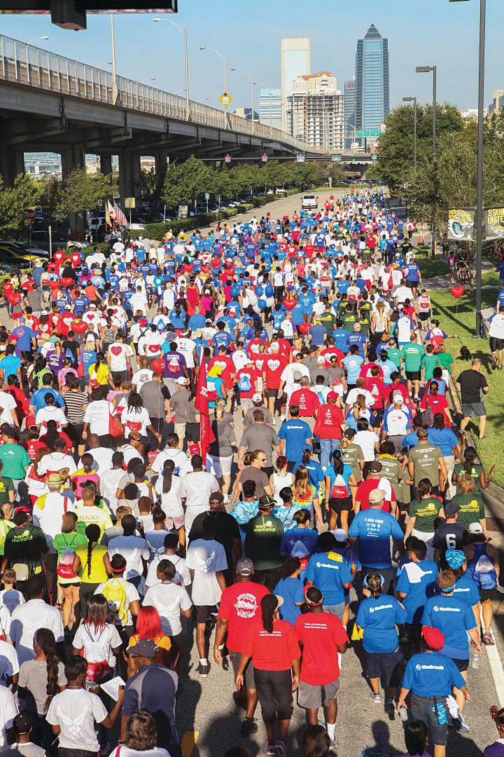 Around 25,000 people are expected to converge on Metropolitan Park in Downtown Jacksonville Sunday, Nov. 19, for the American Heart Association’s First Coast Healthy for Good Heart Walk, which was rescheduled due to Hurricane Irma.