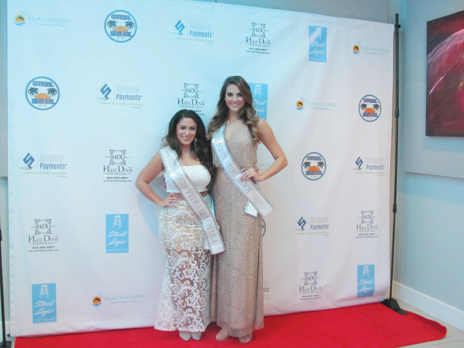 Miss Ponte Vedra Beach Natasha Gisela stands with Miss Teen Ponte Vedra Beach Olivia Fonville before a fundraising event last Friday.
