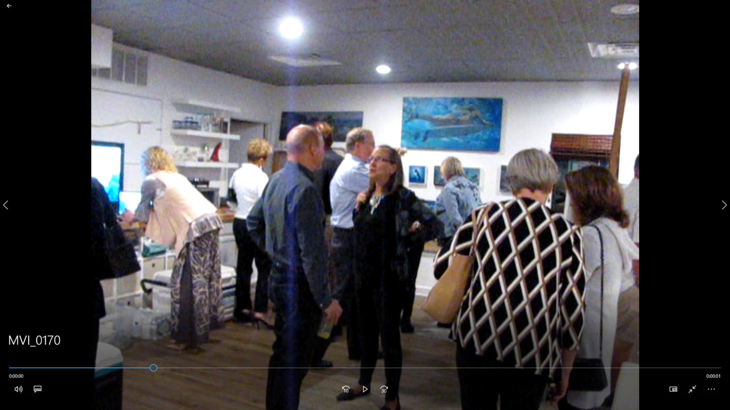 Save Guana Now co-founder Nicole Crosby (center) talks with guests during a fundraiser at the Coquina Studio Gallery in Jacksonville Beach.
