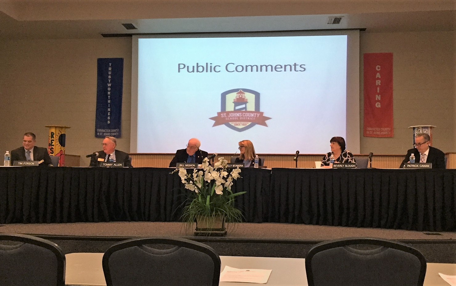 The St. Johns County School Board opens the floor to public comments at its Nov. 14 meeting.