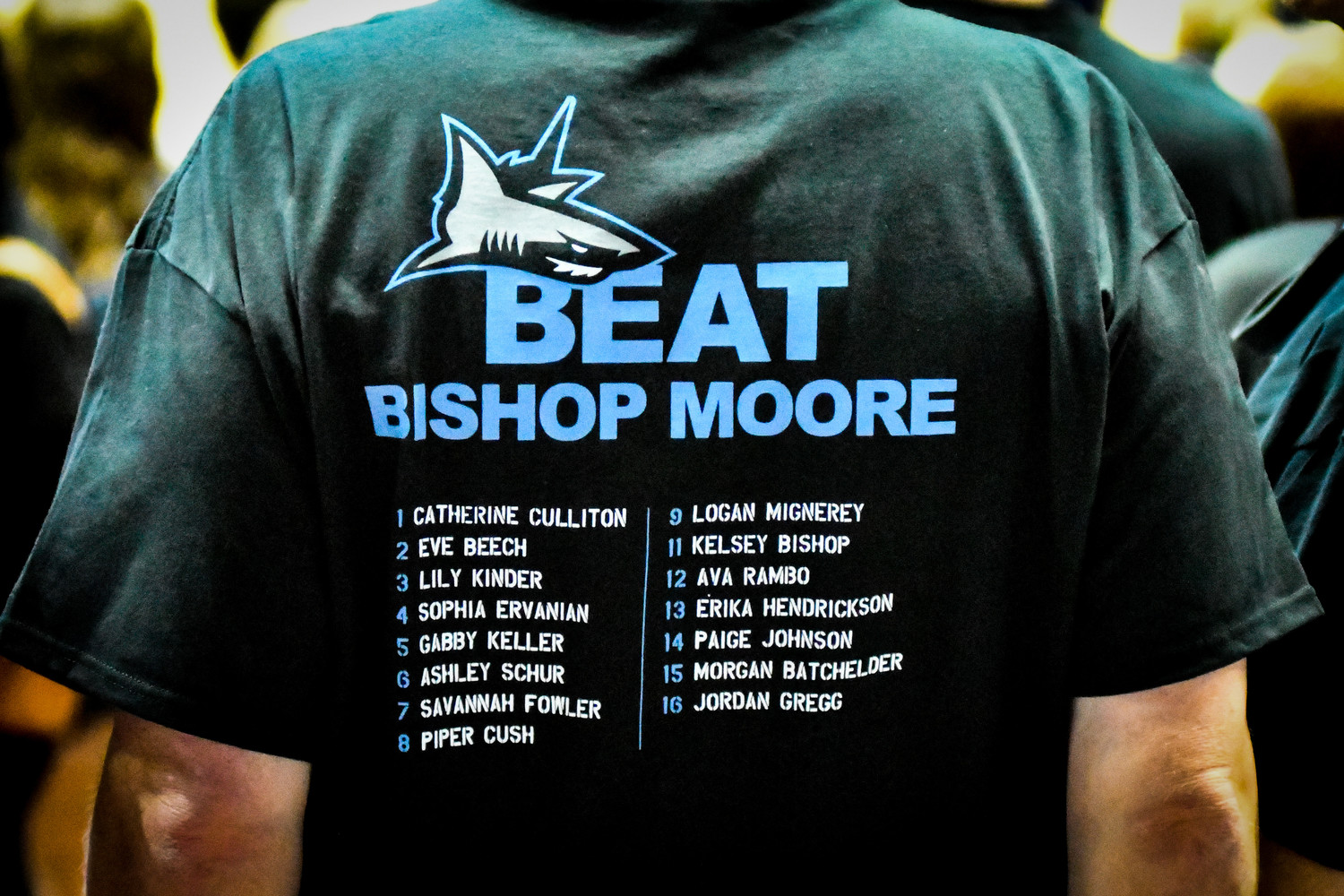 Ponte Vedra fans sport their “Beat Bishop Moore” T-Shirts at the state championship match.