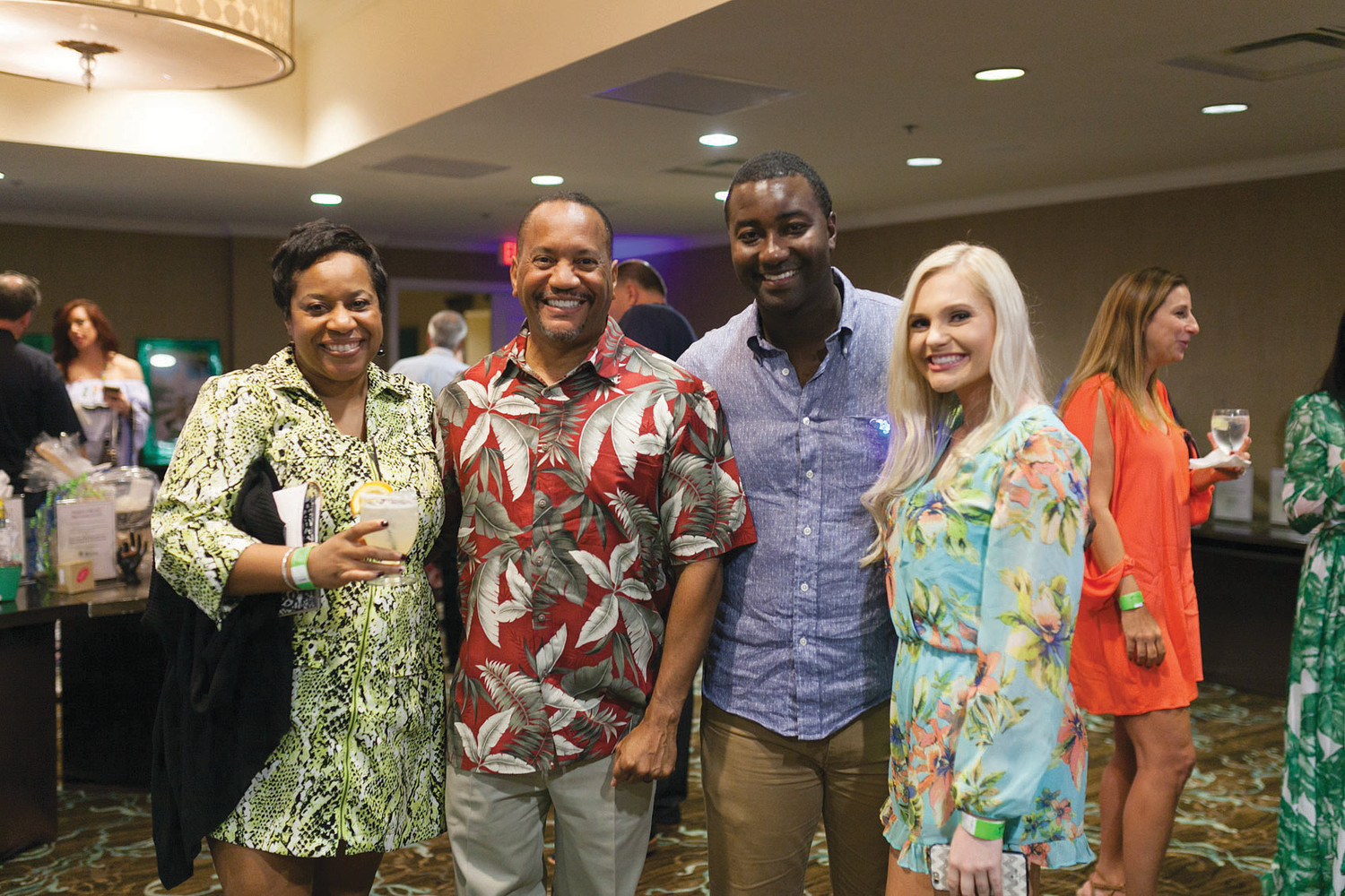 Guests embrace the tropical theme of Margarita J'Ville.