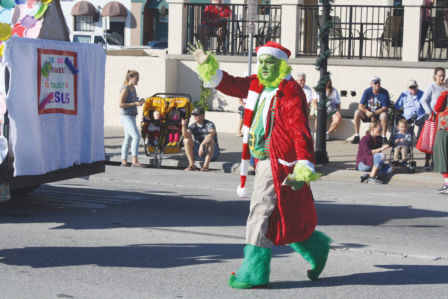 The Grinch makes an appearance at the parade.