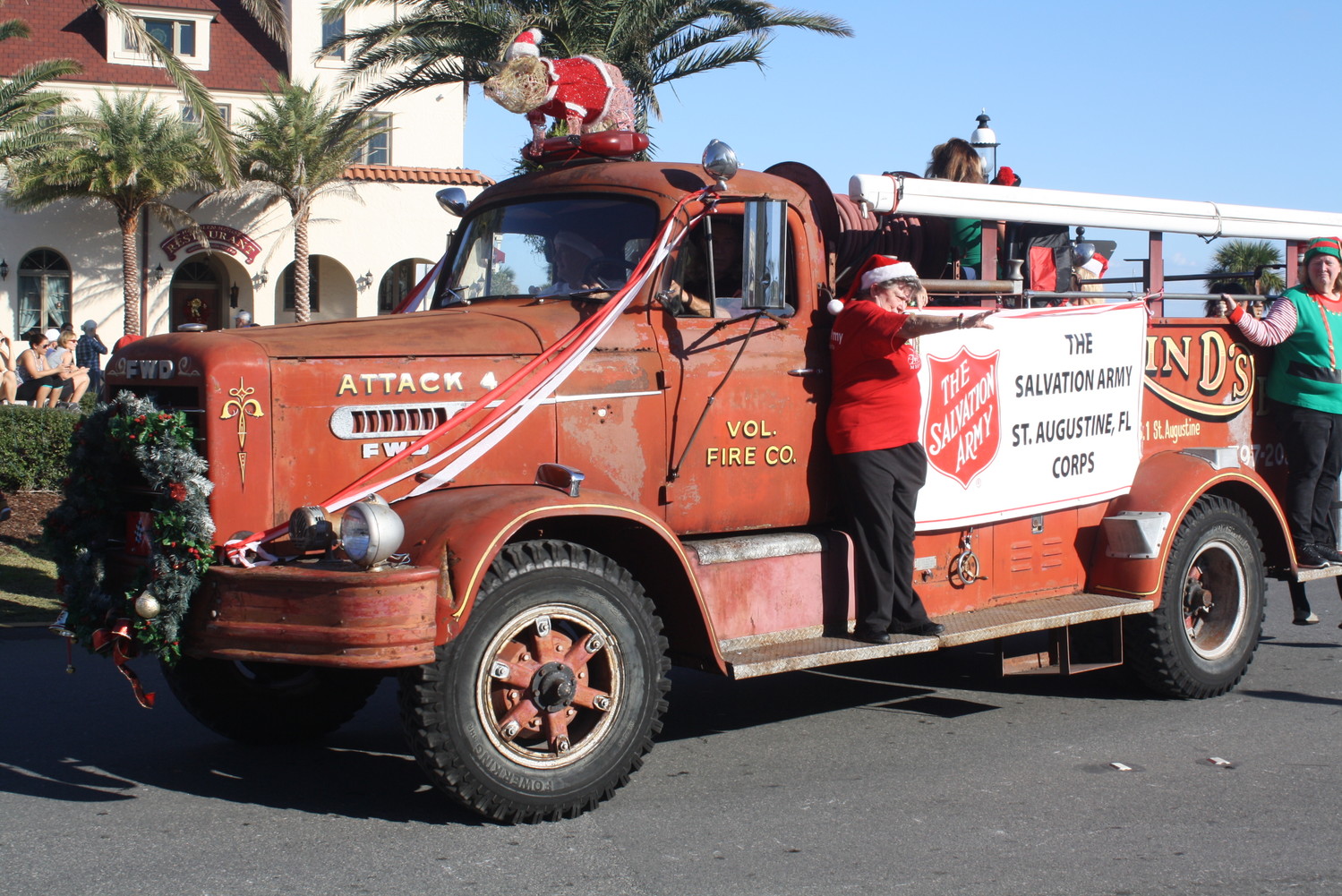The Salvation Army truck makes its way through Downtown St. Augustine.