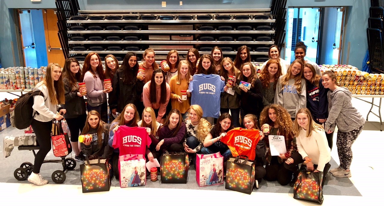 Ponte Vedra’s girls soccer team helps Hugs Across the County during the nonprofit’s “No Hungry Holidays” food drive, which resulted in the packing of over 700 bags of breakfast and lunch items for 630 St. Johns County kids in need this holiday break.